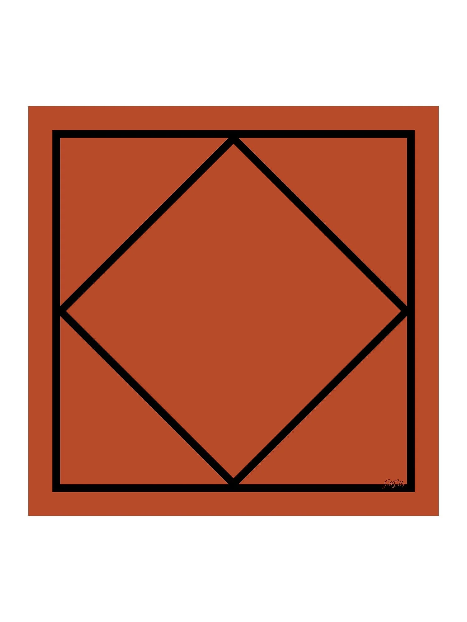 100 Procent Morbærsilke Dame Tørklæde Med Geometrisk Blok Mønster Størrelse 90 x 90 cm - Image 7