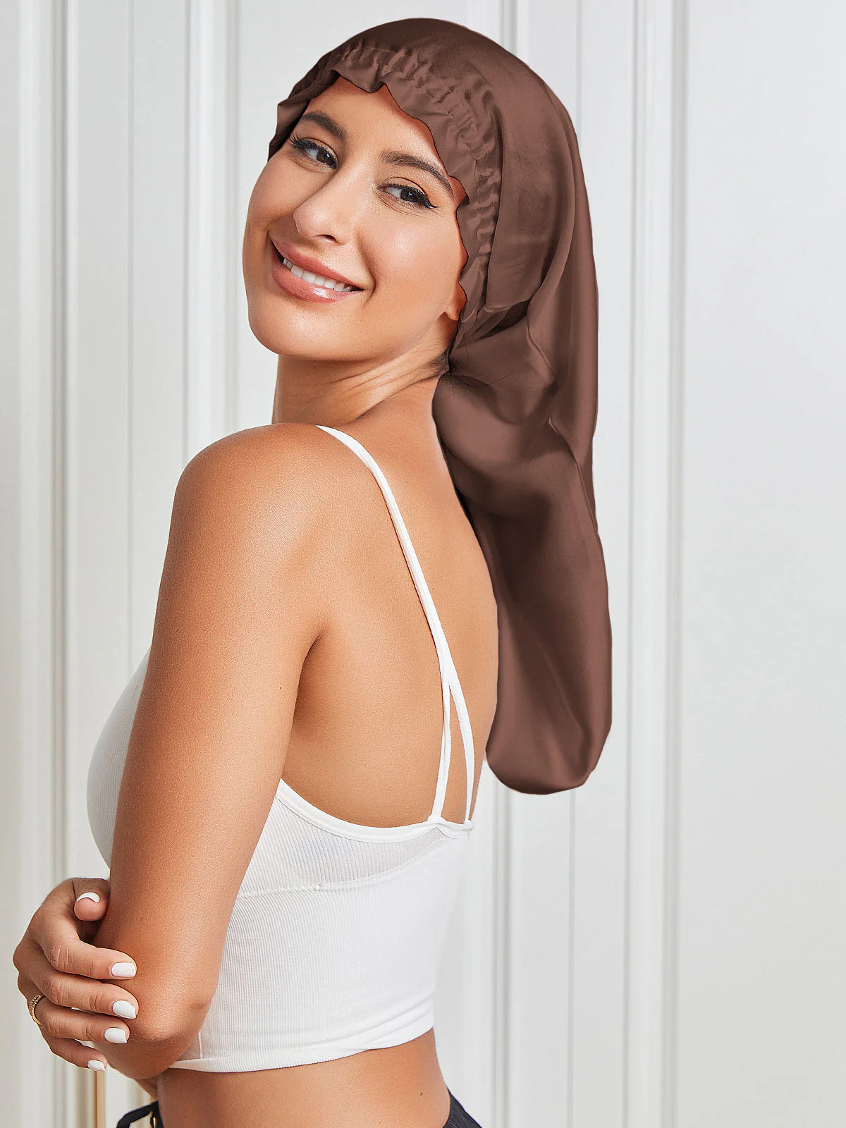 Elegant Lang Ren Silke Hætte - Image 22