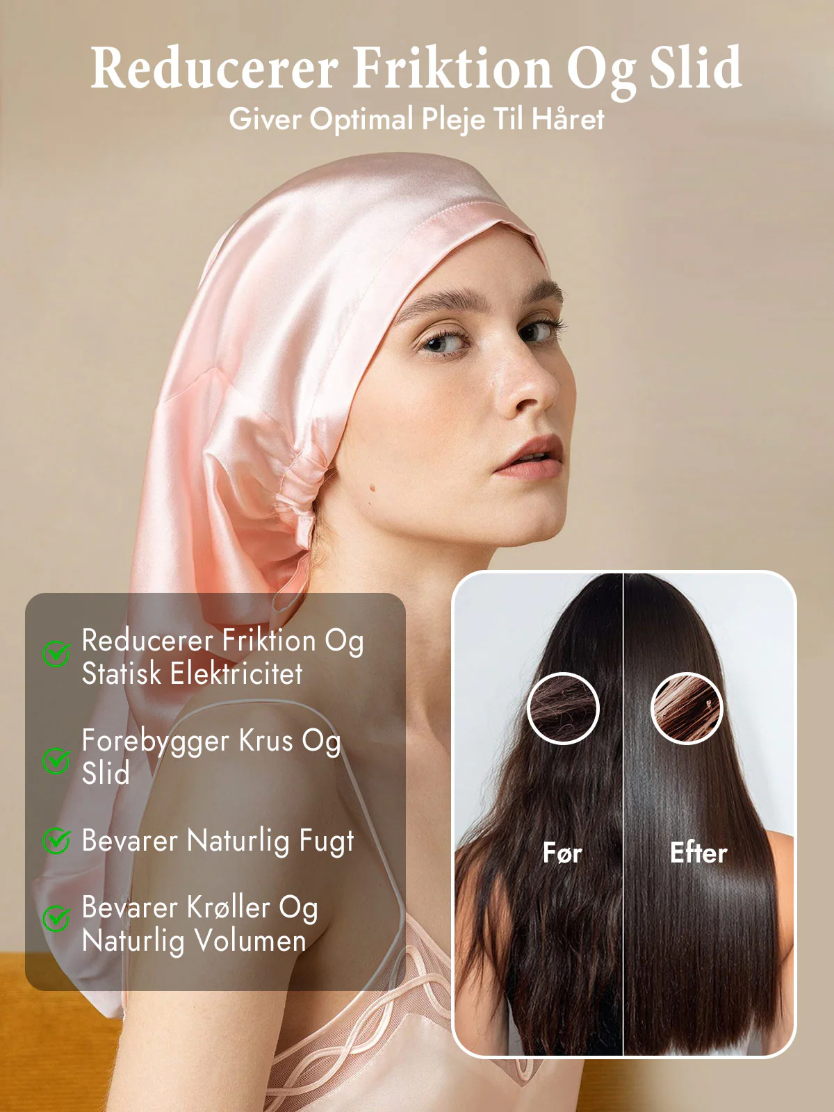 100% Morbærsilke Elegant Sovehætte til Langt Hår - Image 28