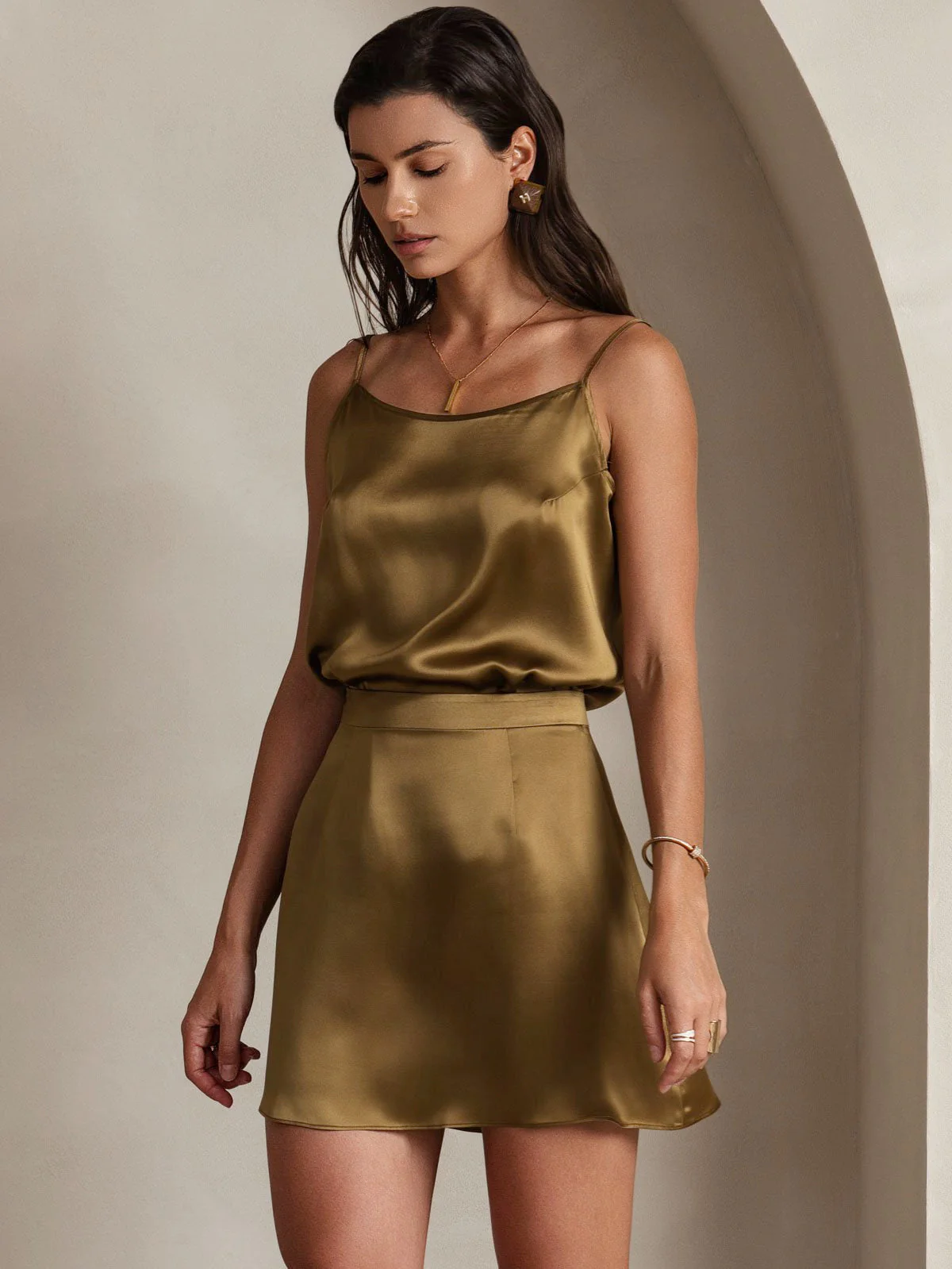 19Momme Silke Sexet Mininederdel Skirt - Image 10