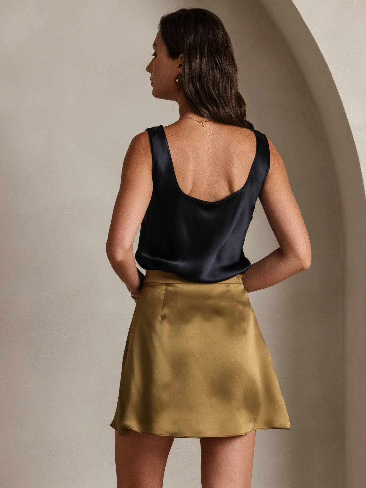 19Momme Silke Sexet Mininederdel Skirt - Image 8