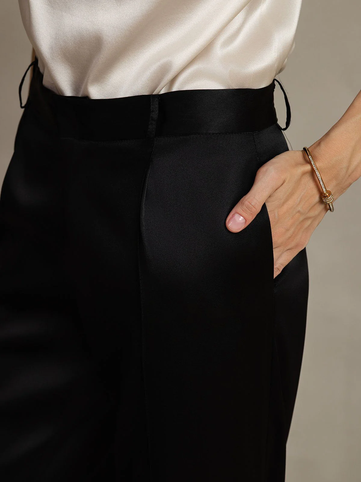 19Momme Silke Lige Damebukser Med Sidelommer Design - Image 11