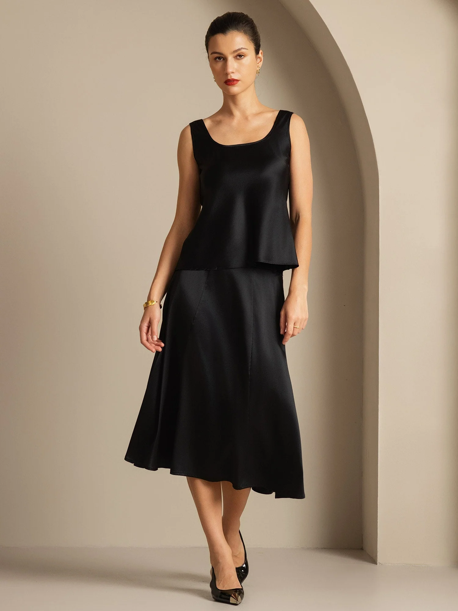 19Momme Silke U-hals Strop TankTop - Image 11