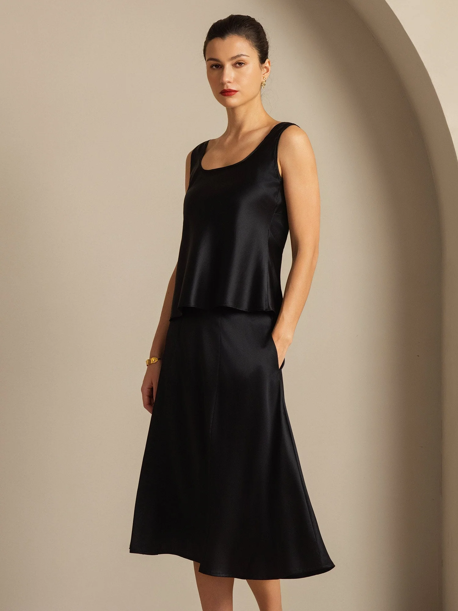 19Momme Silke U-hals Strop TankTop - Image 12