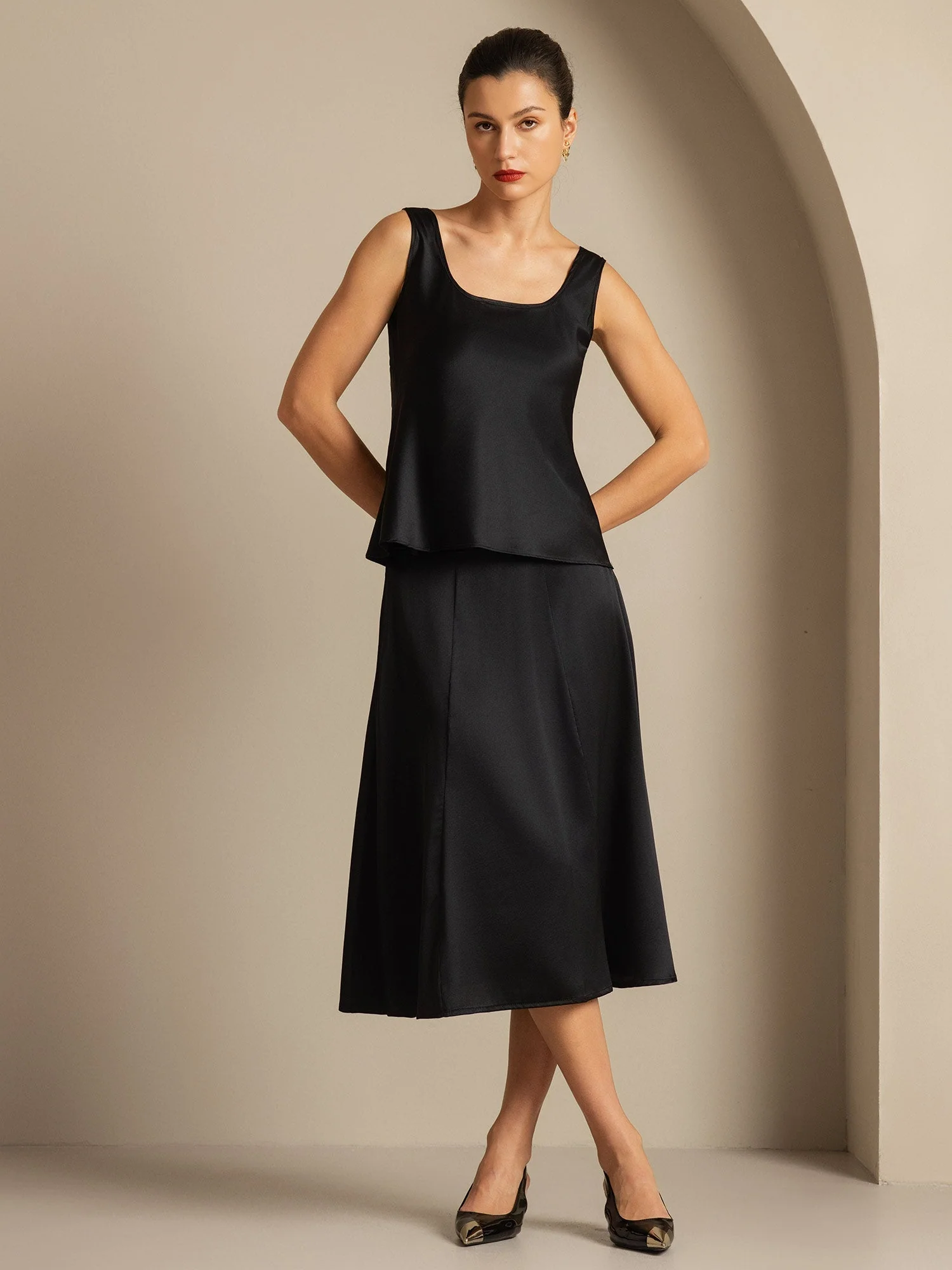 19Momme Silke U-hals Strop TankTop - Image 13