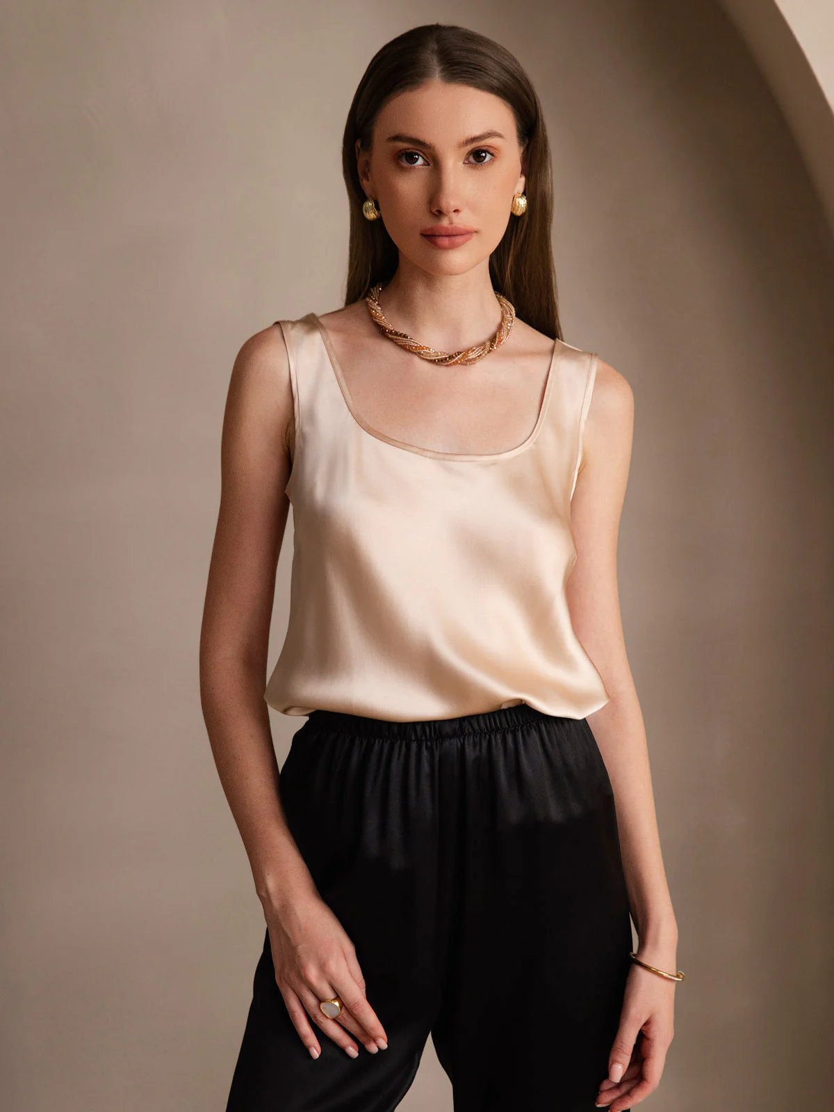 19Momme Silke U-hals Strop TankTop - Image 16