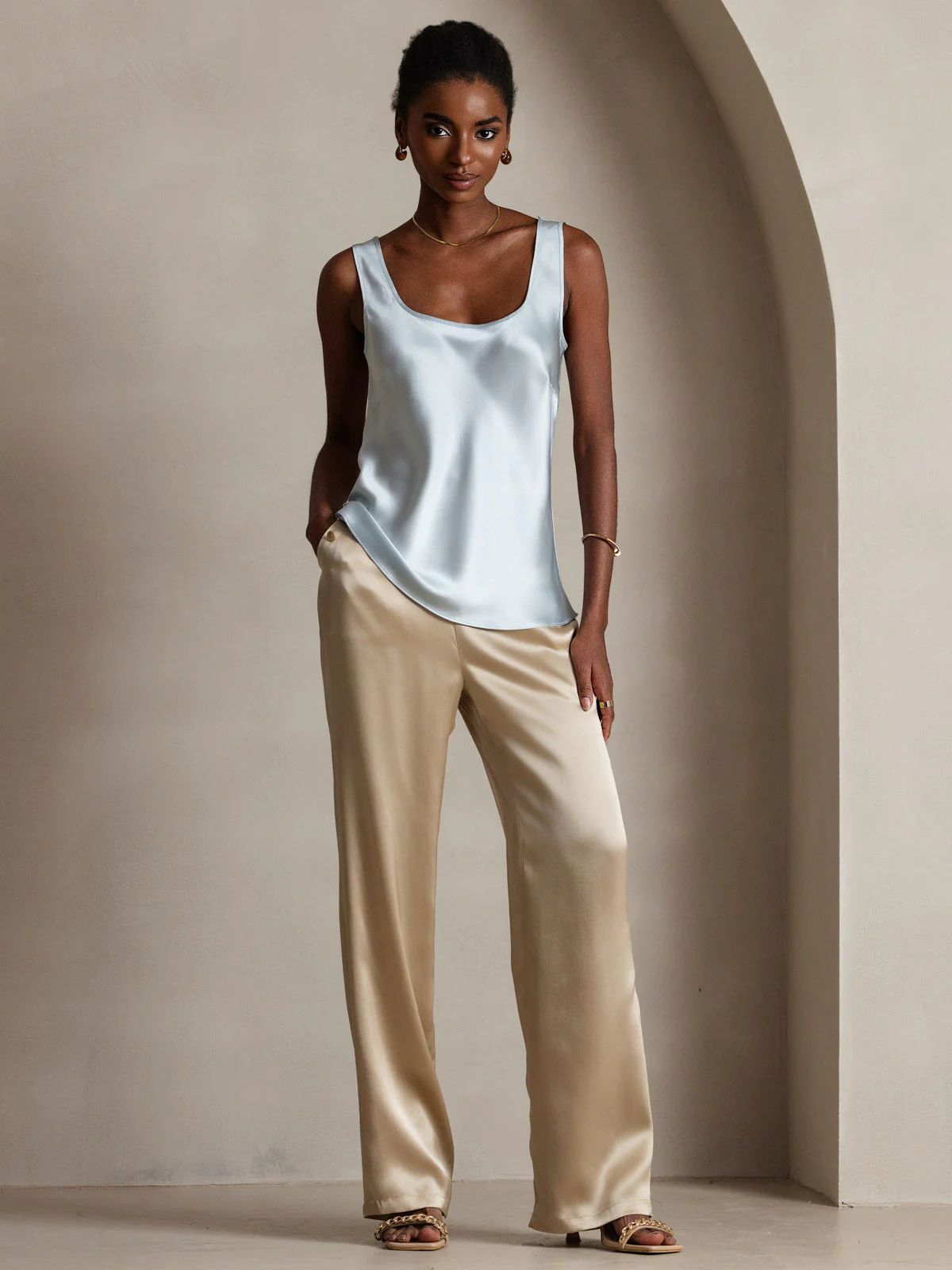 19Momme Silke U-hals Strop TankTop - Image 24
