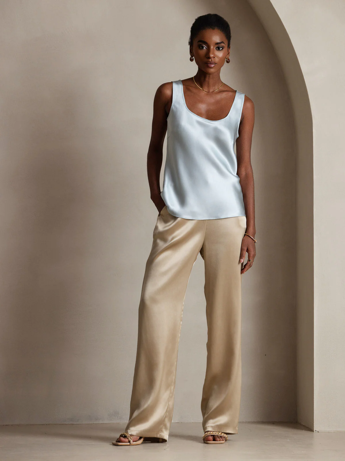 19Momme Silke U-hals Strop TankTop - Image 29