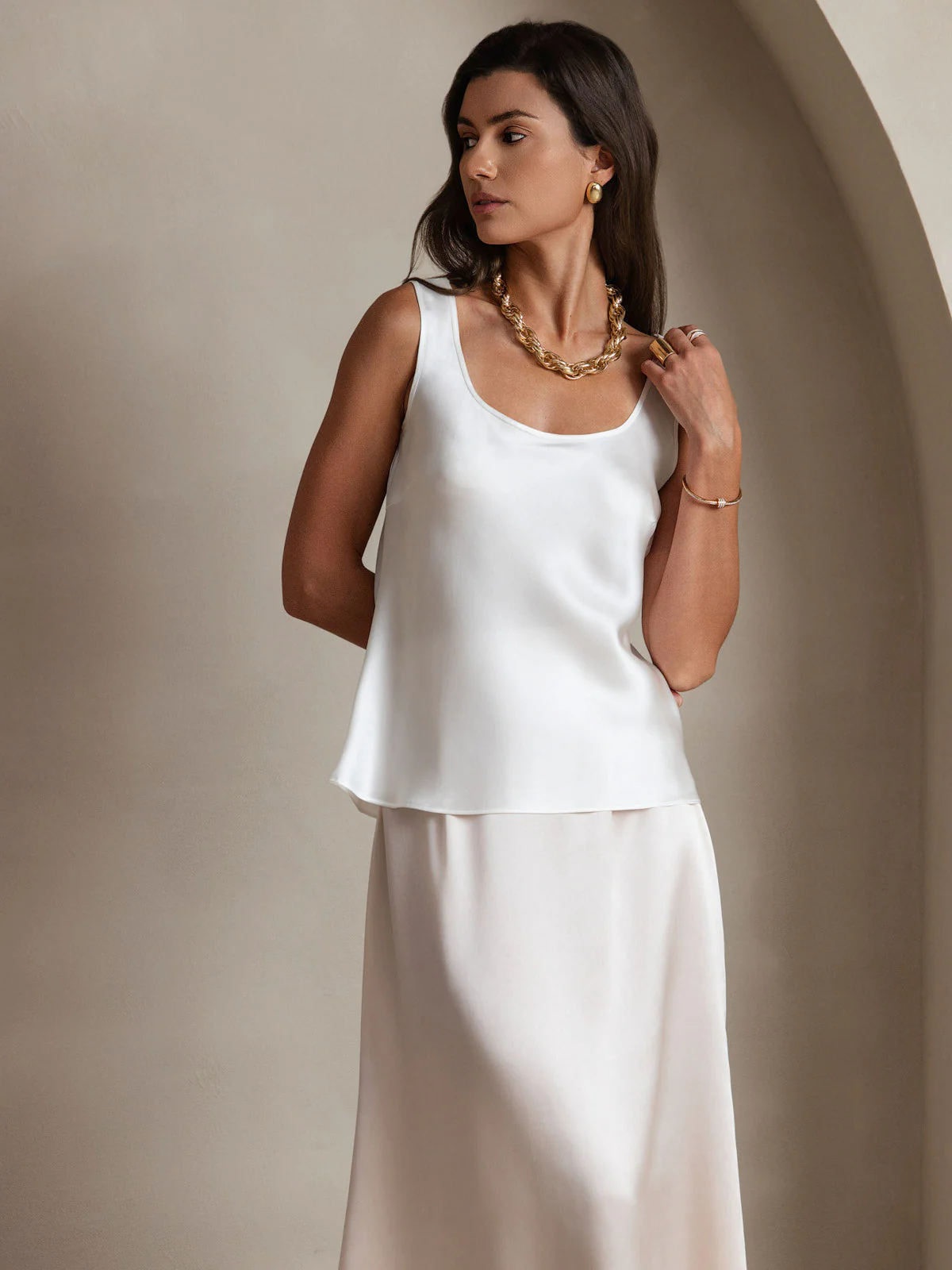 19Momme Silke U-hals Strop TankTop - Image 3