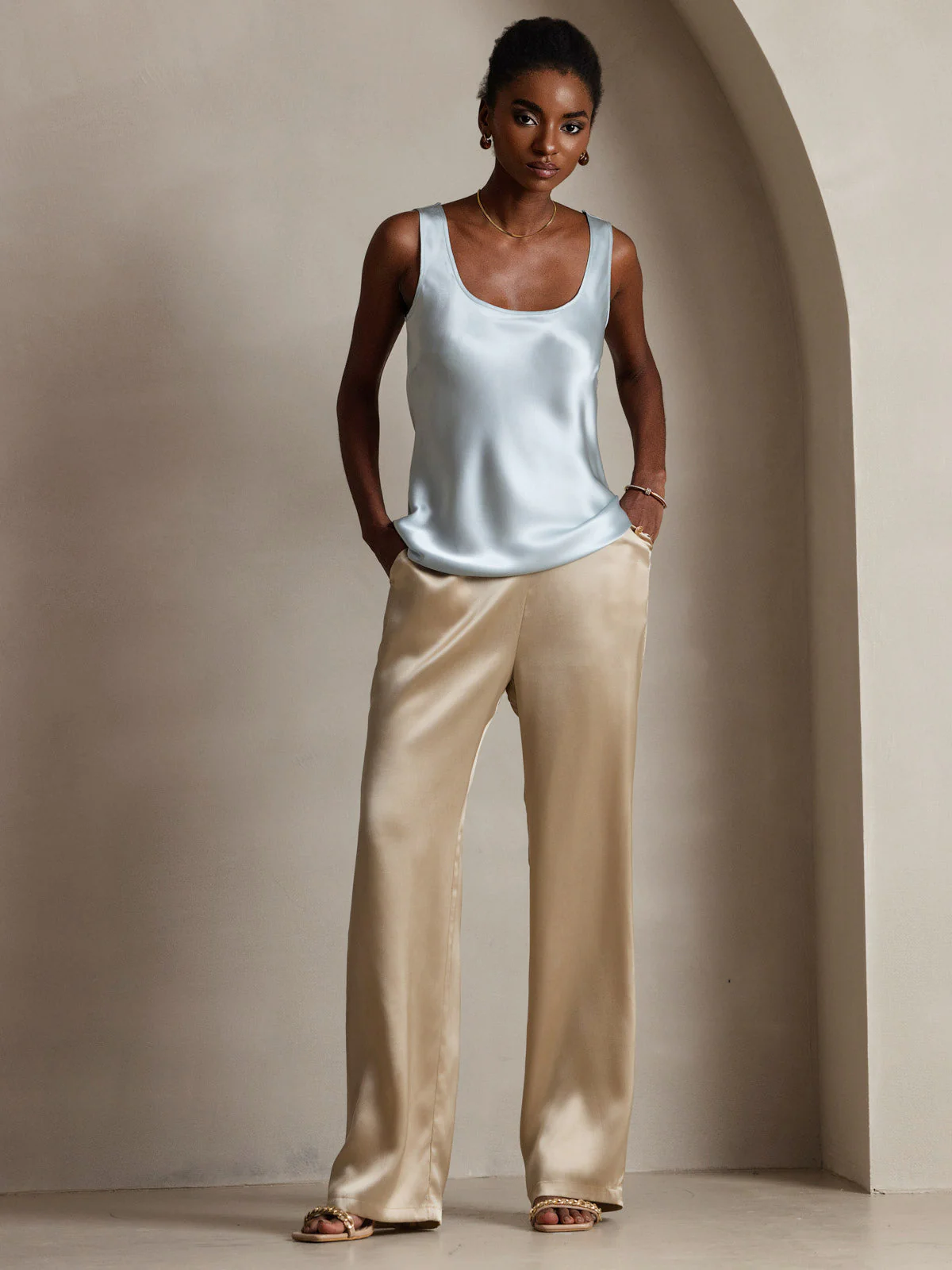 19Momme Silke U-hals Strop TankTop - Image 30