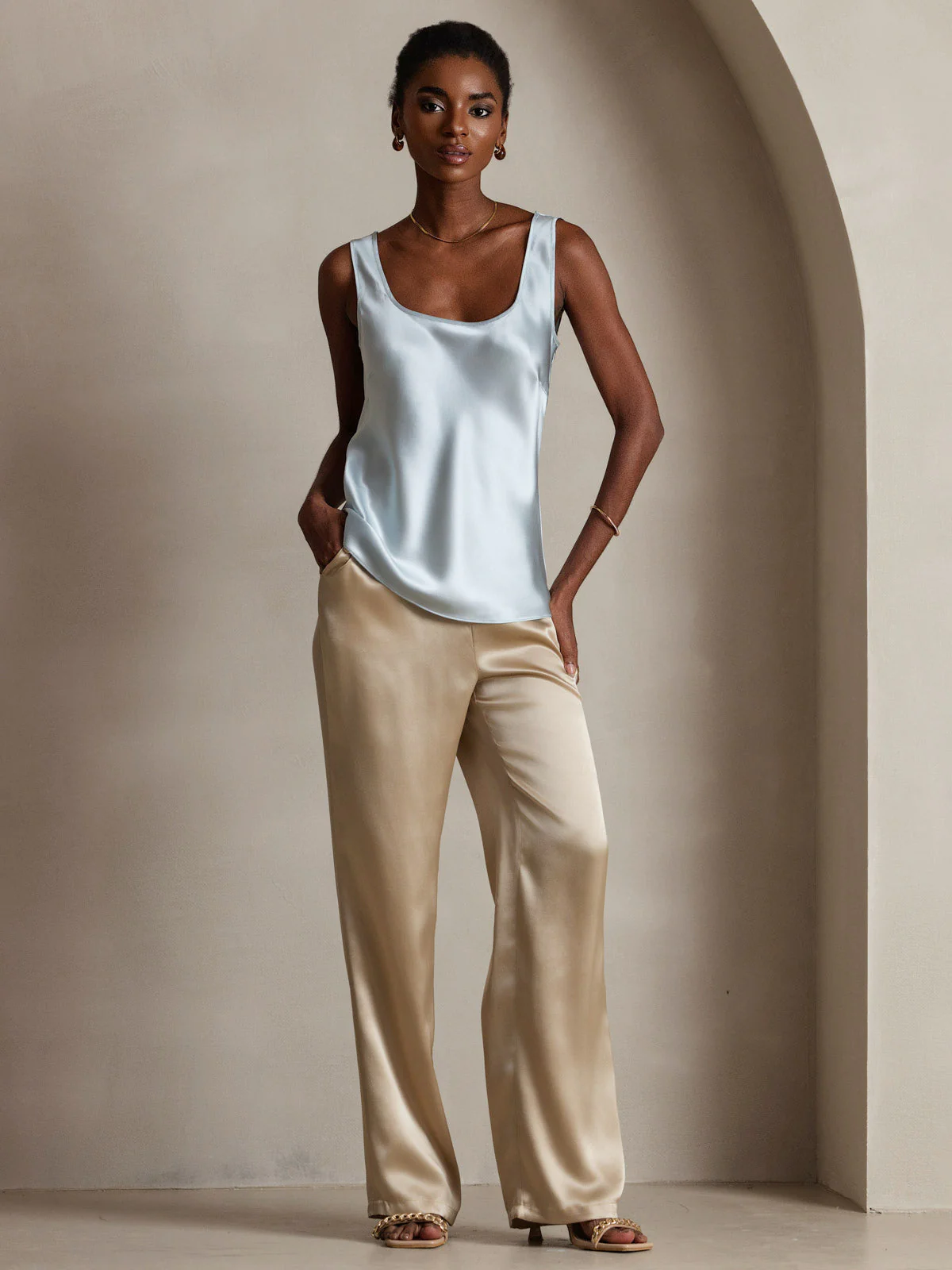 19Momme Silke U-hals Strop TankTop - Image 31