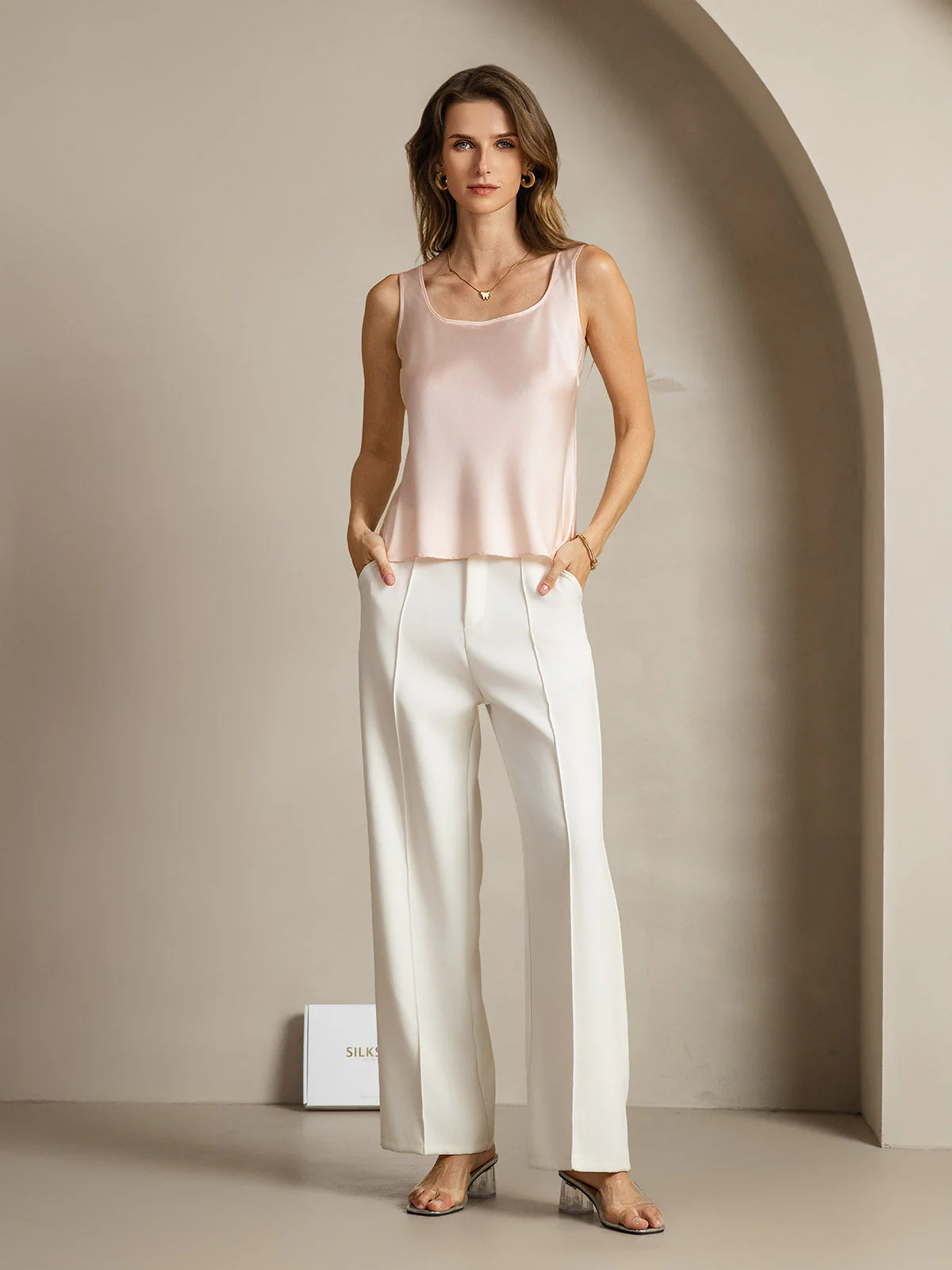 19Momme Silke U-hals Strop TankTop - Image 35
