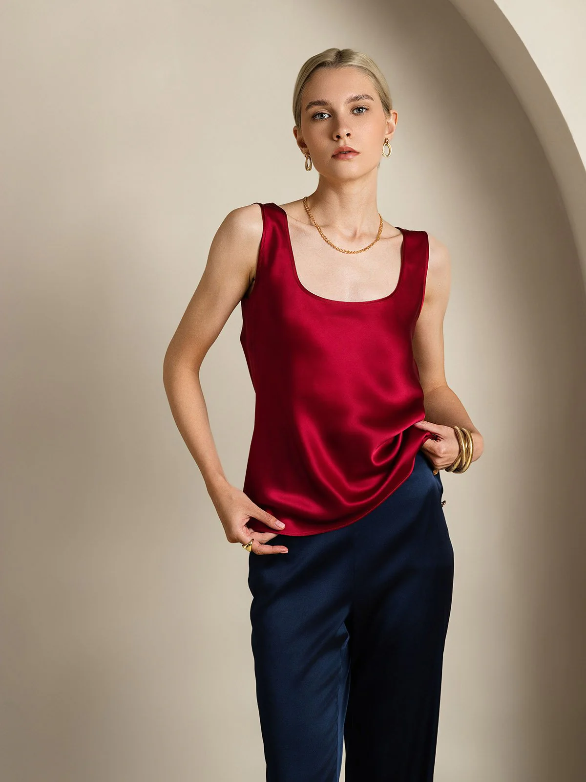 19Momme Silke U-hals Strop TankTop - Image 39