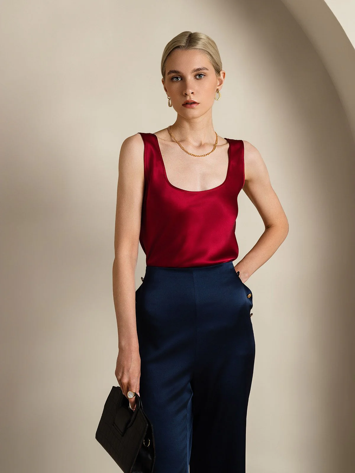 19Momme Silke U-hals Strop TankTop - Image 42