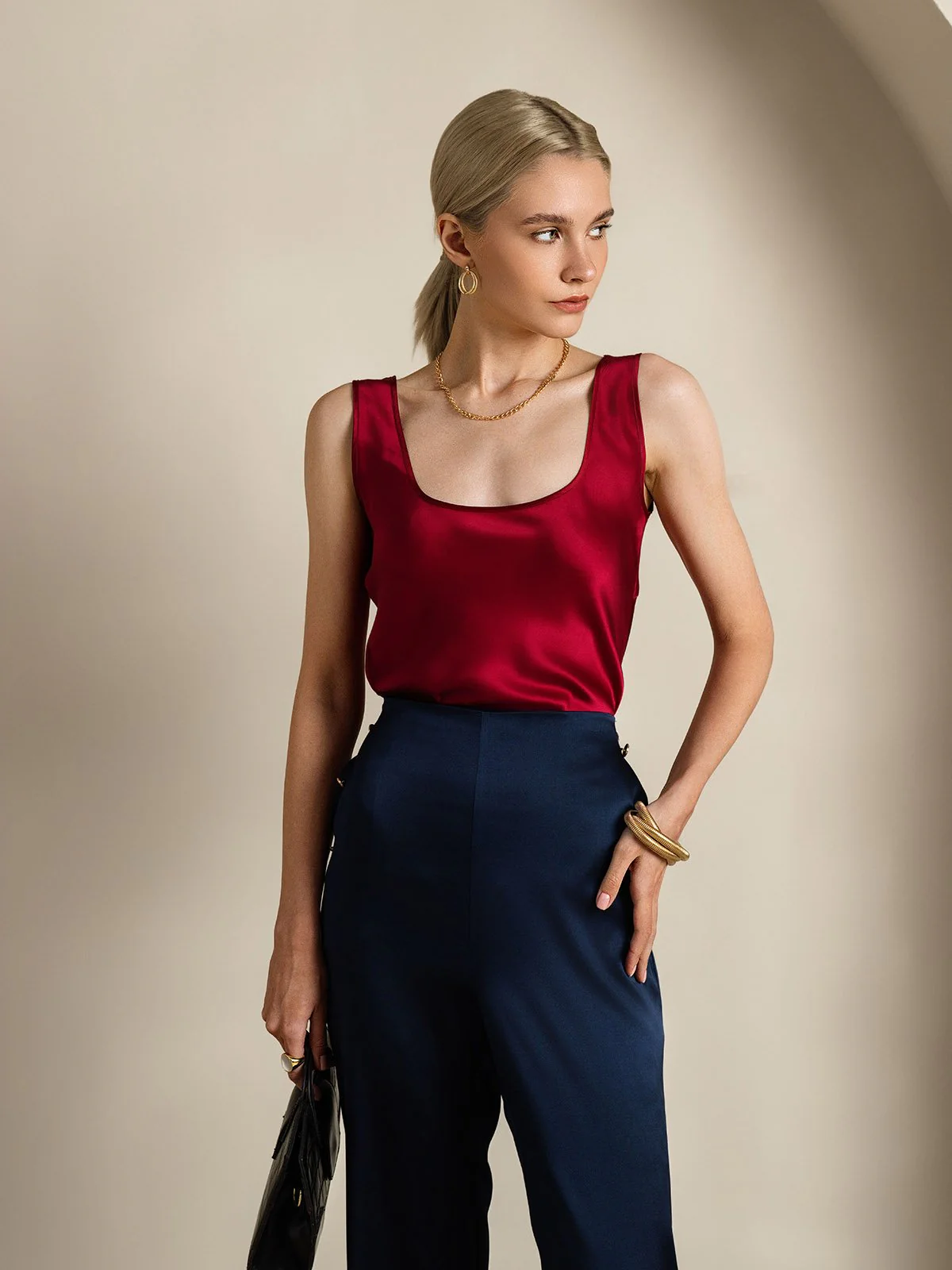 19Momme Silke U-hals Strop TankTop - Image 43