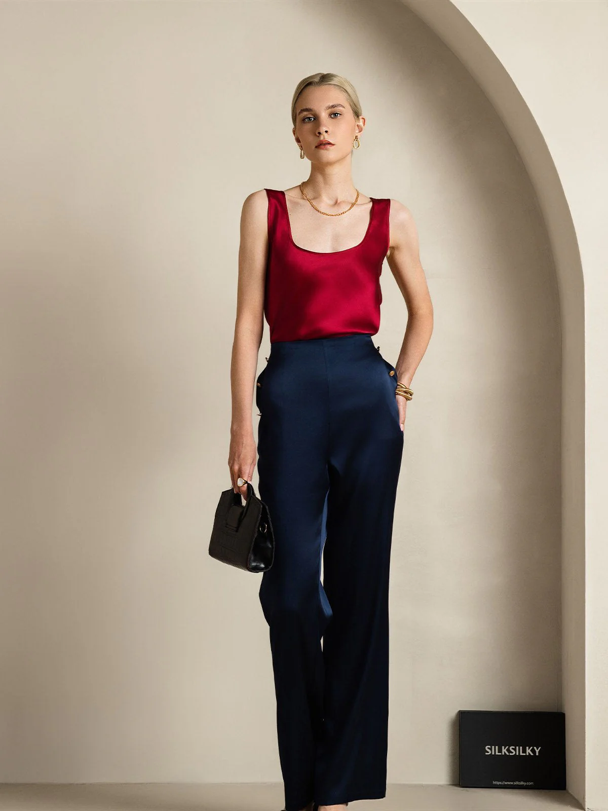19Momme Silke U-hals Strop TankTop - Image 45