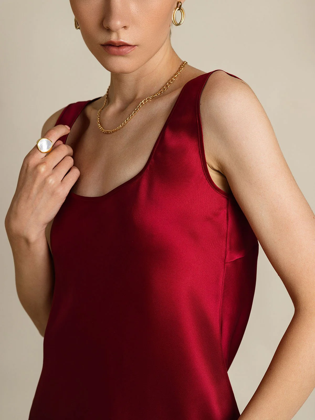 19Momme Silke U-hals Strop TankTop - Image 46