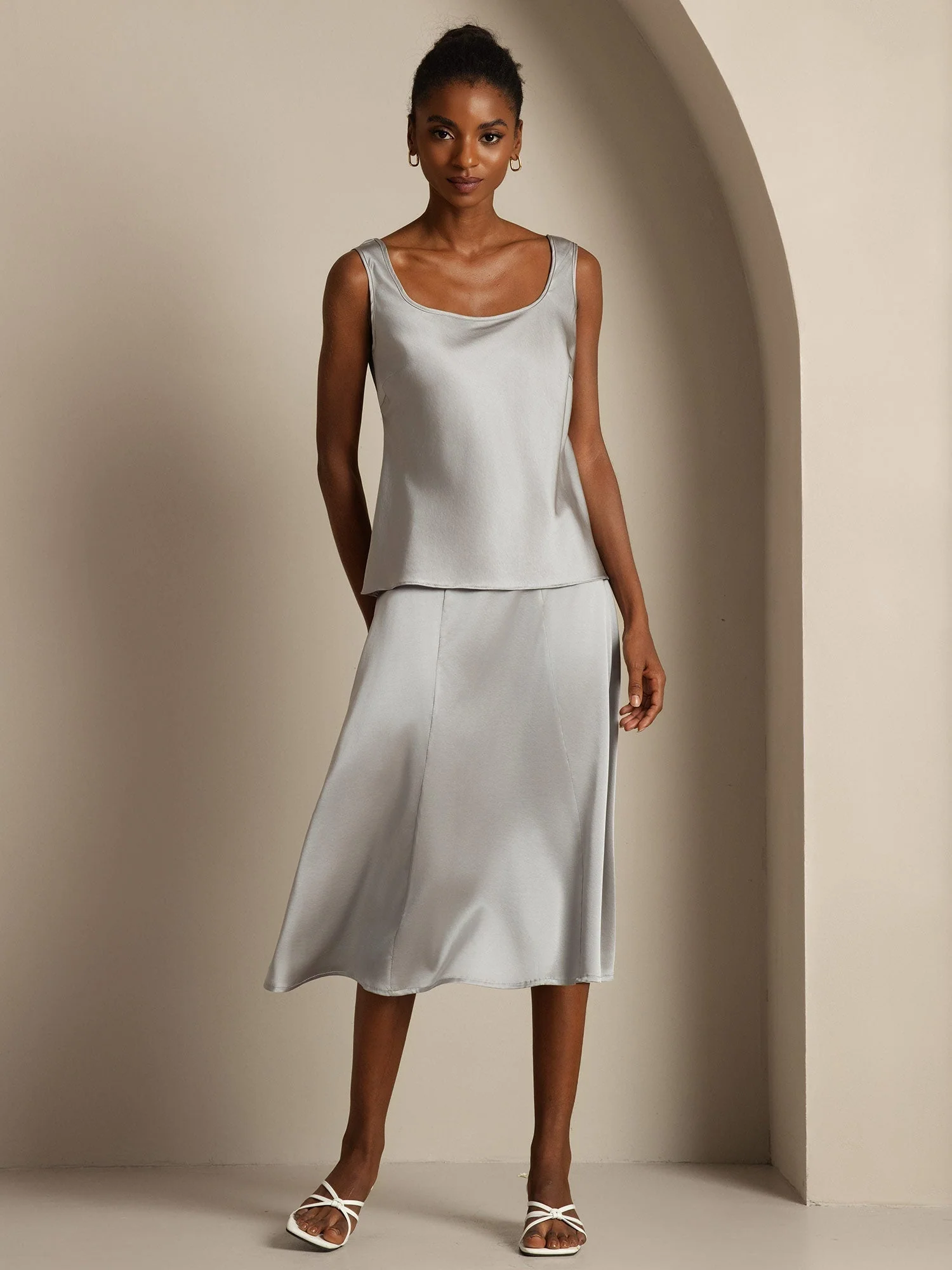 19Momme Silke U-hals Strop TankTop - Image 47