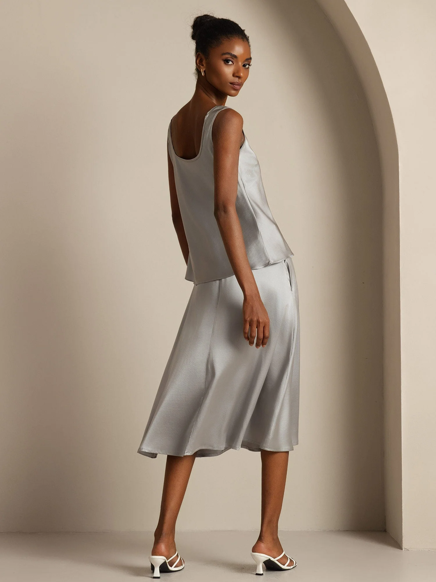 19Momme Silke U-hals Strop TankTop - Image 48