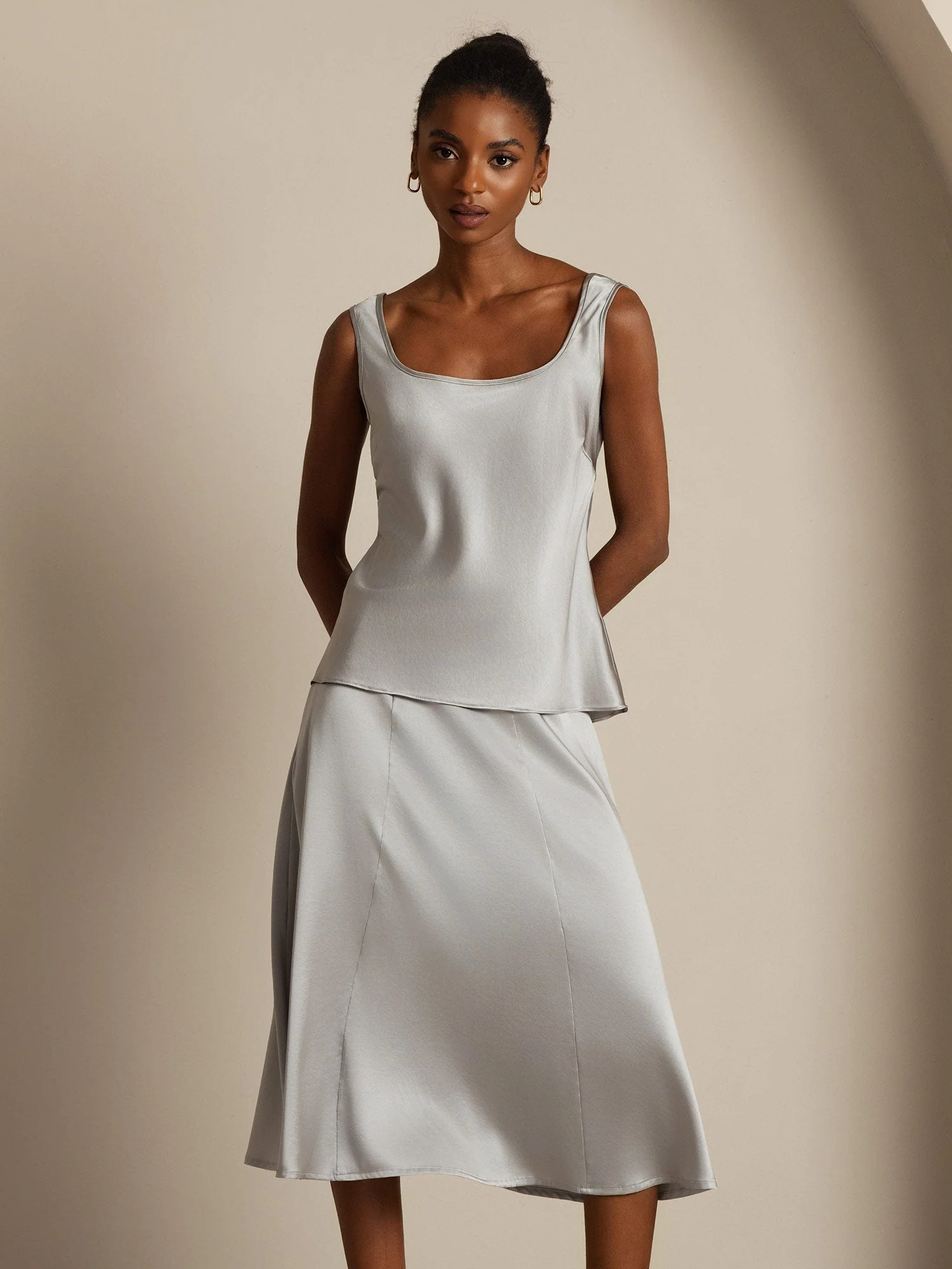 19Momme Silke U-hals Strop TankTop - Image 49