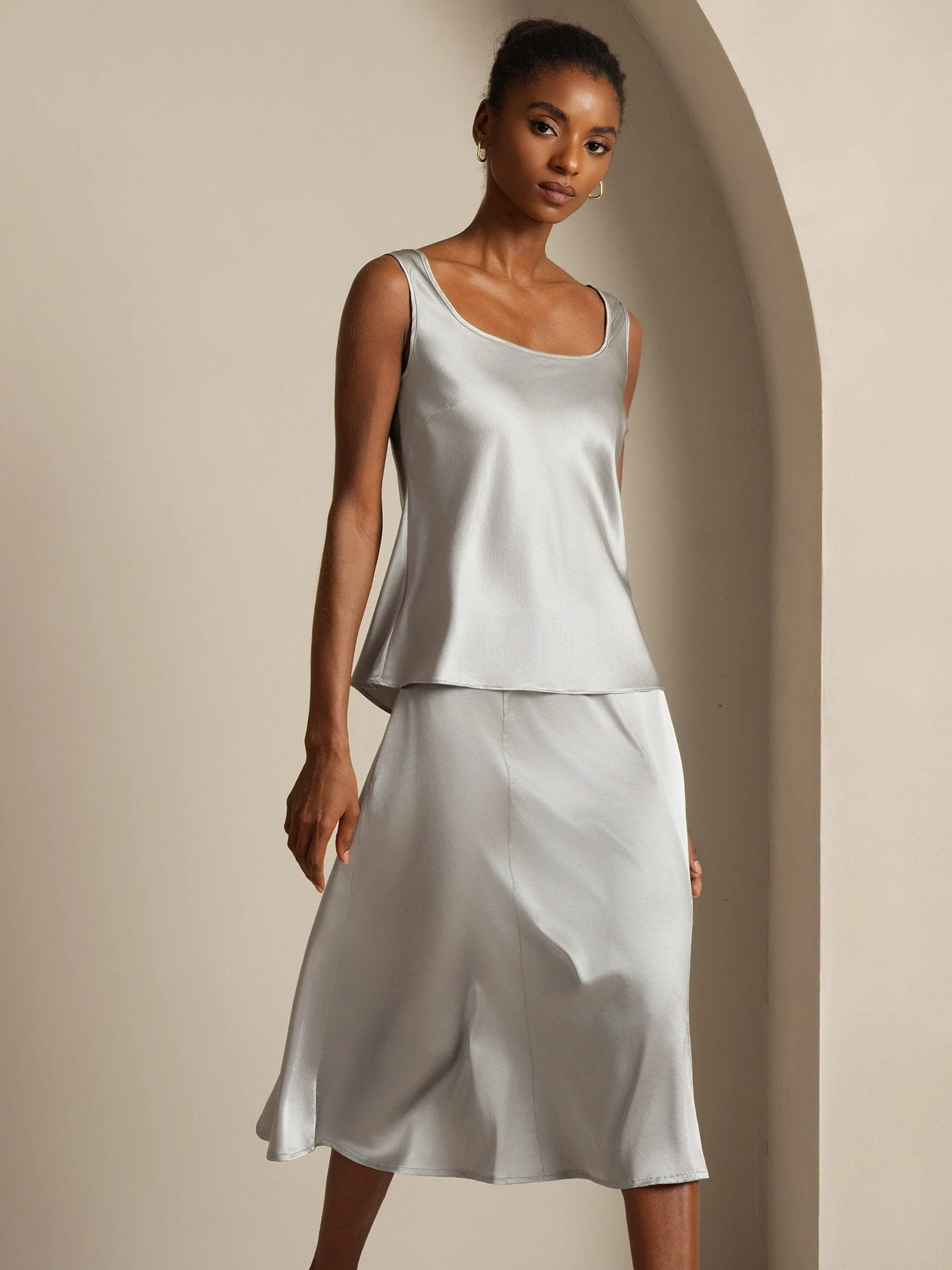 19Momme Silke U-hals Strop TankTop - Image 50