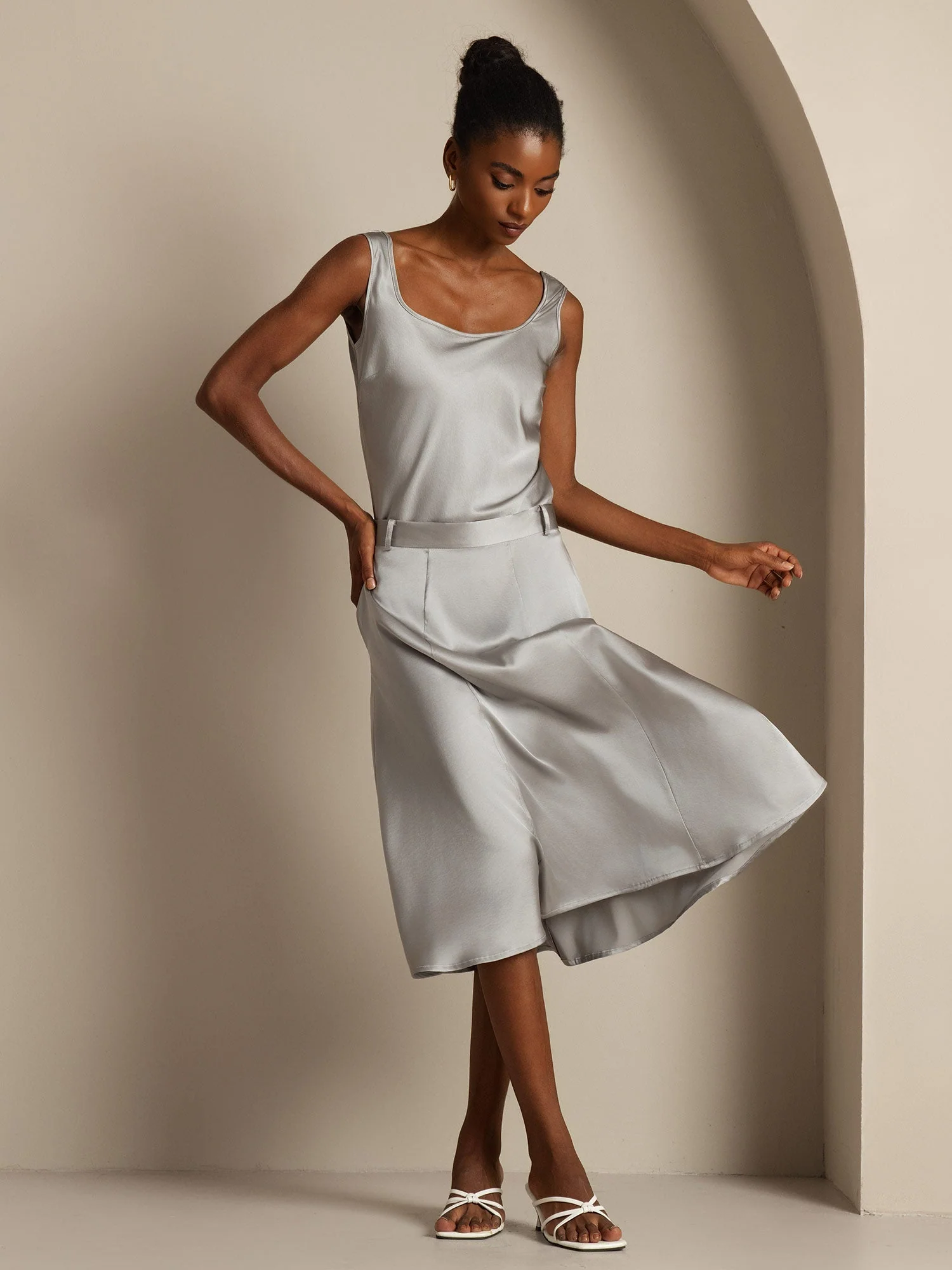 19Momme Silke U-hals Strop TankTop - Image 52