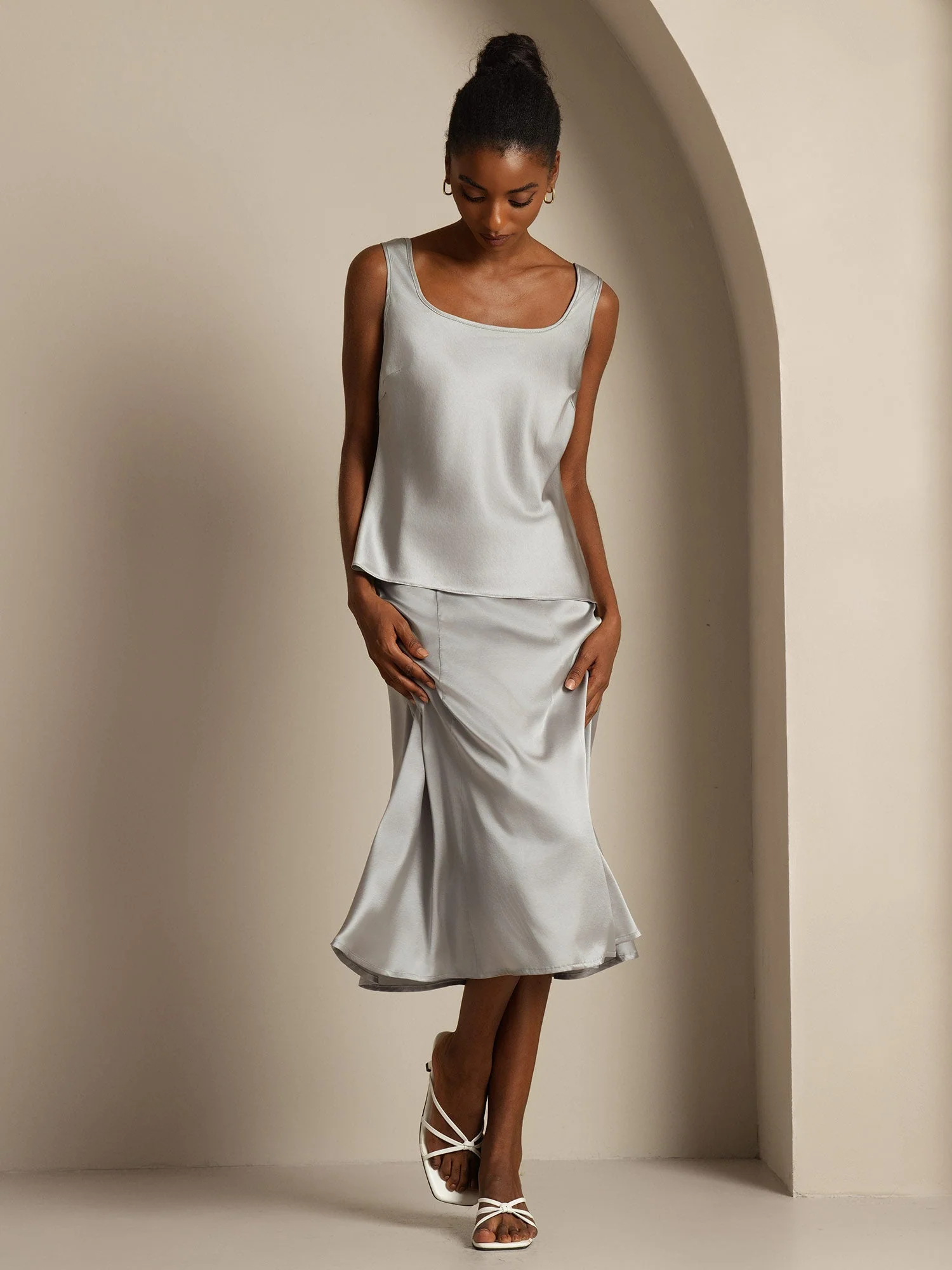 19Momme Silke U-hals Strop TankTop - Image 53