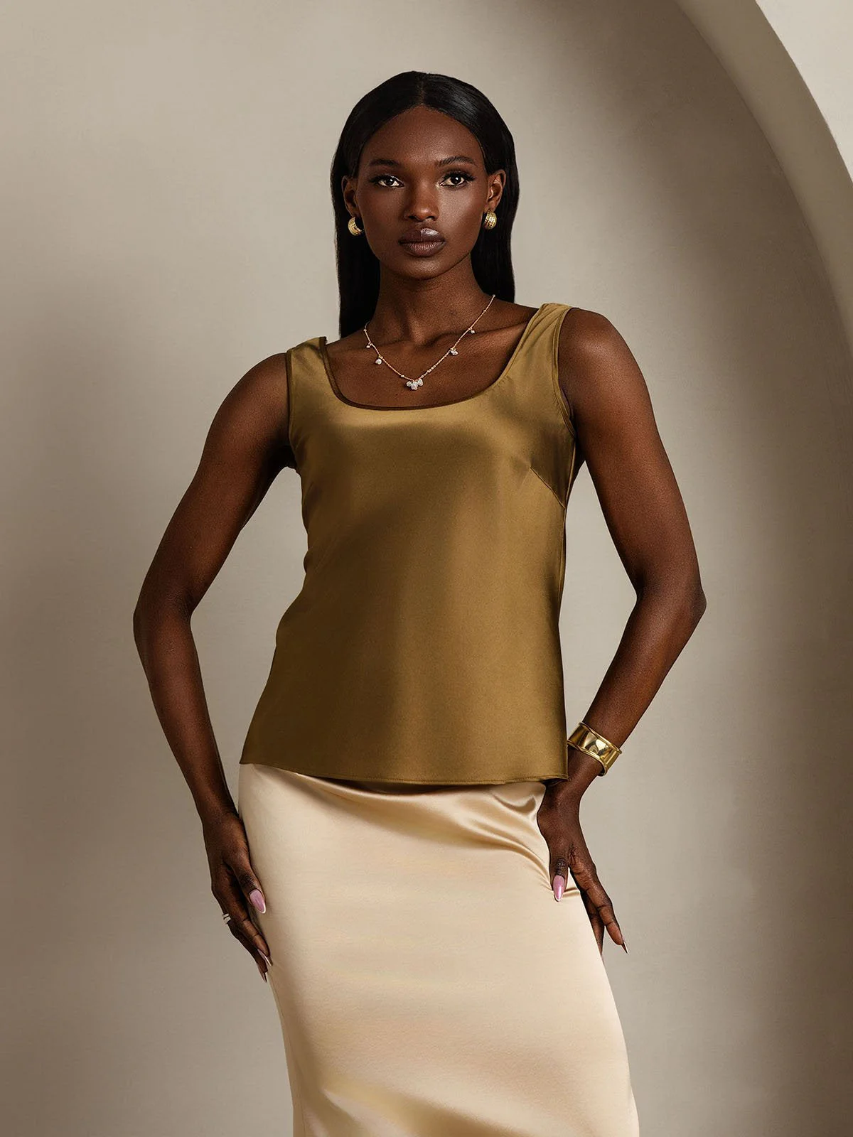 19Momme Silke U-hals Strop TankTop - Image 54