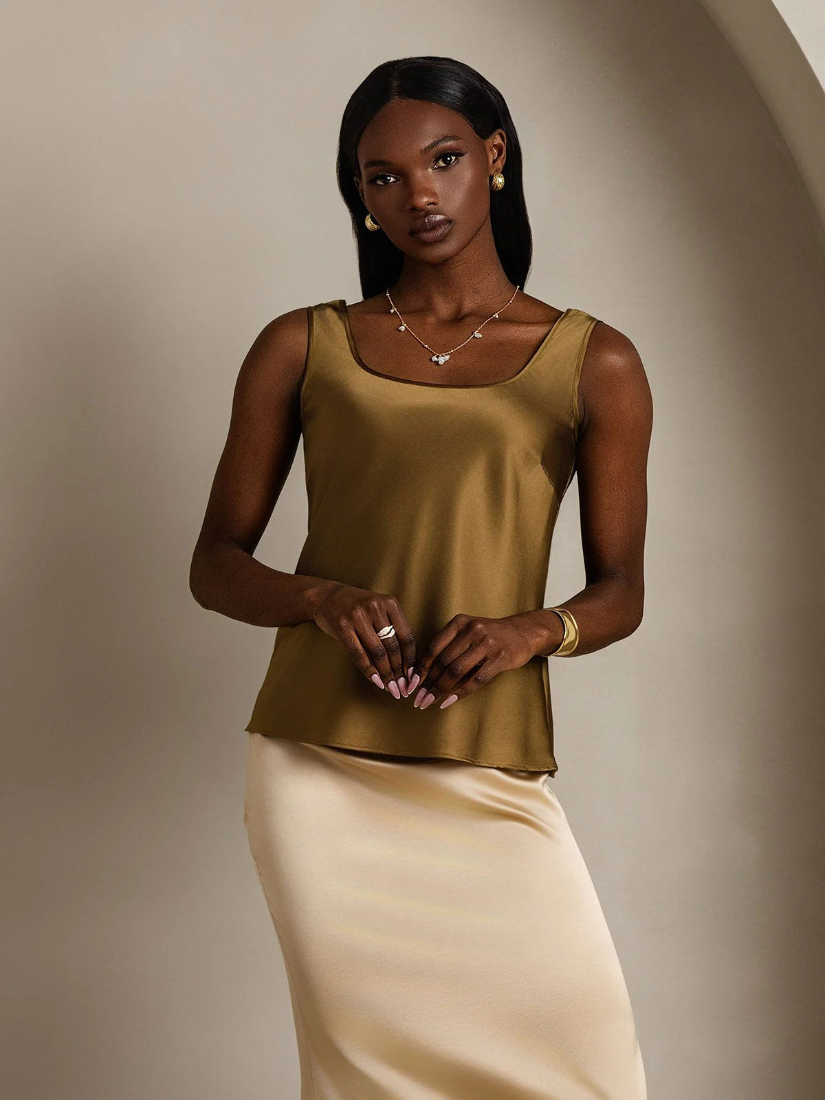 19Momme Silke U-hals Strop TankTop - Image 59