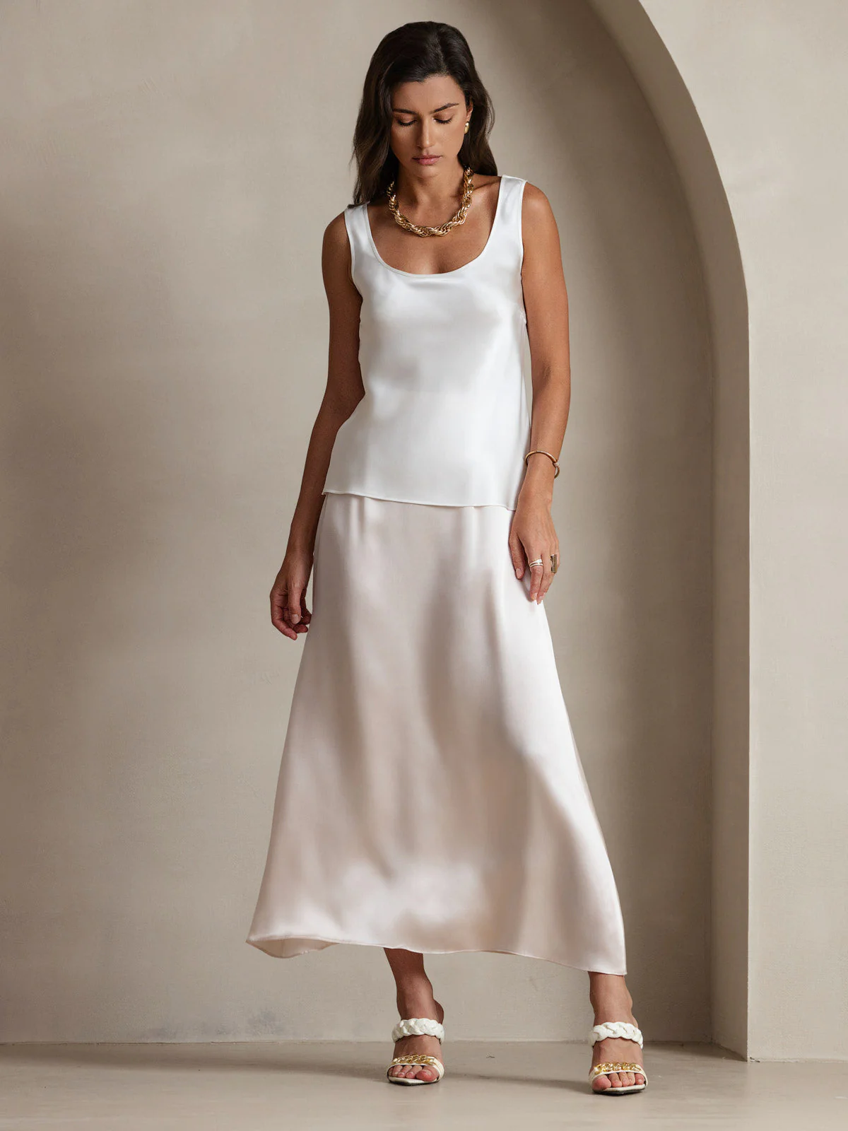 19Momme Silke U-hals Strop TankTop - Image 6