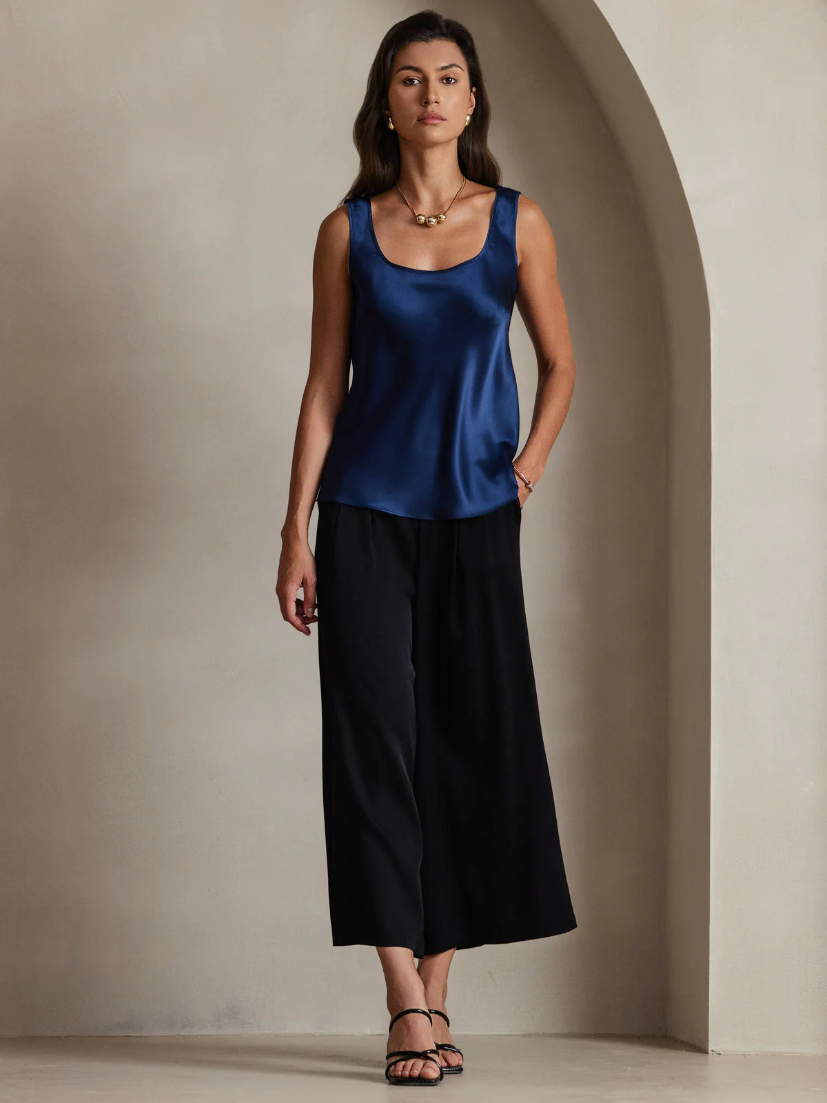 19Momme Silke U-hals Strop TankTop - Image 76