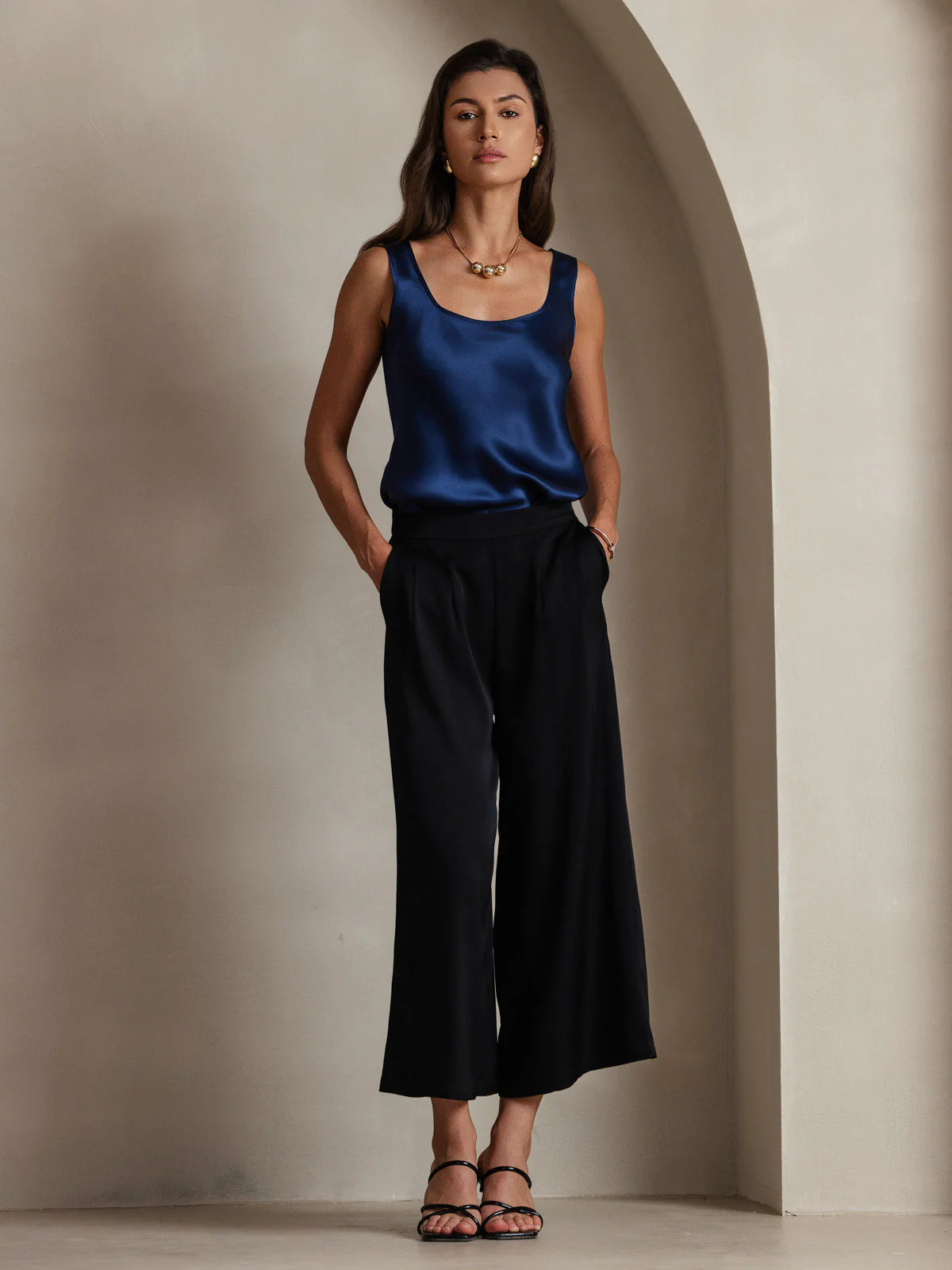 19Momme Silke U-hals Strop TankTop - Image 77