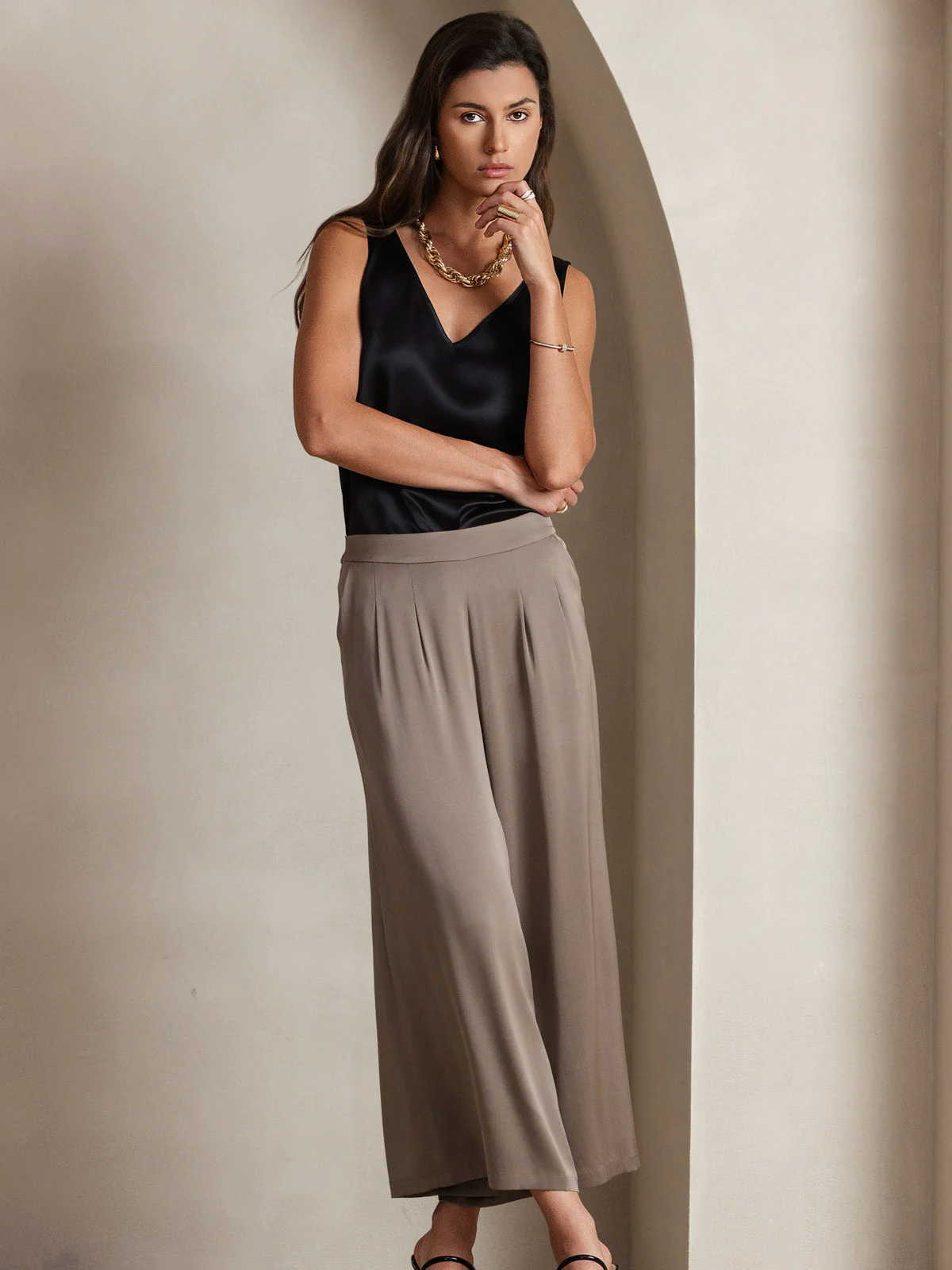 19Momme Silke V-hals strop TankTop - Image 19