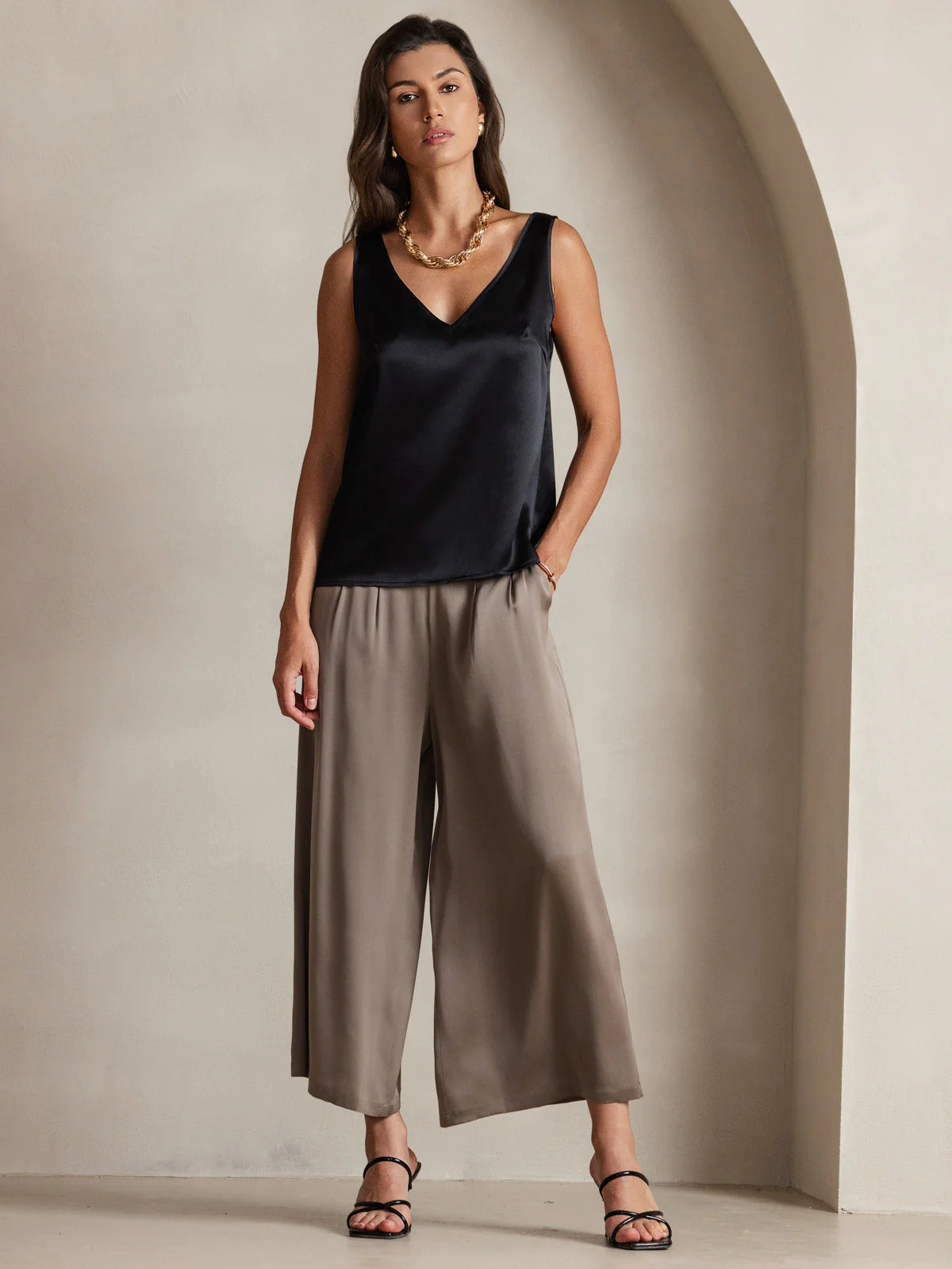 19Momme Silke V-hals strop TankTop - Image 20