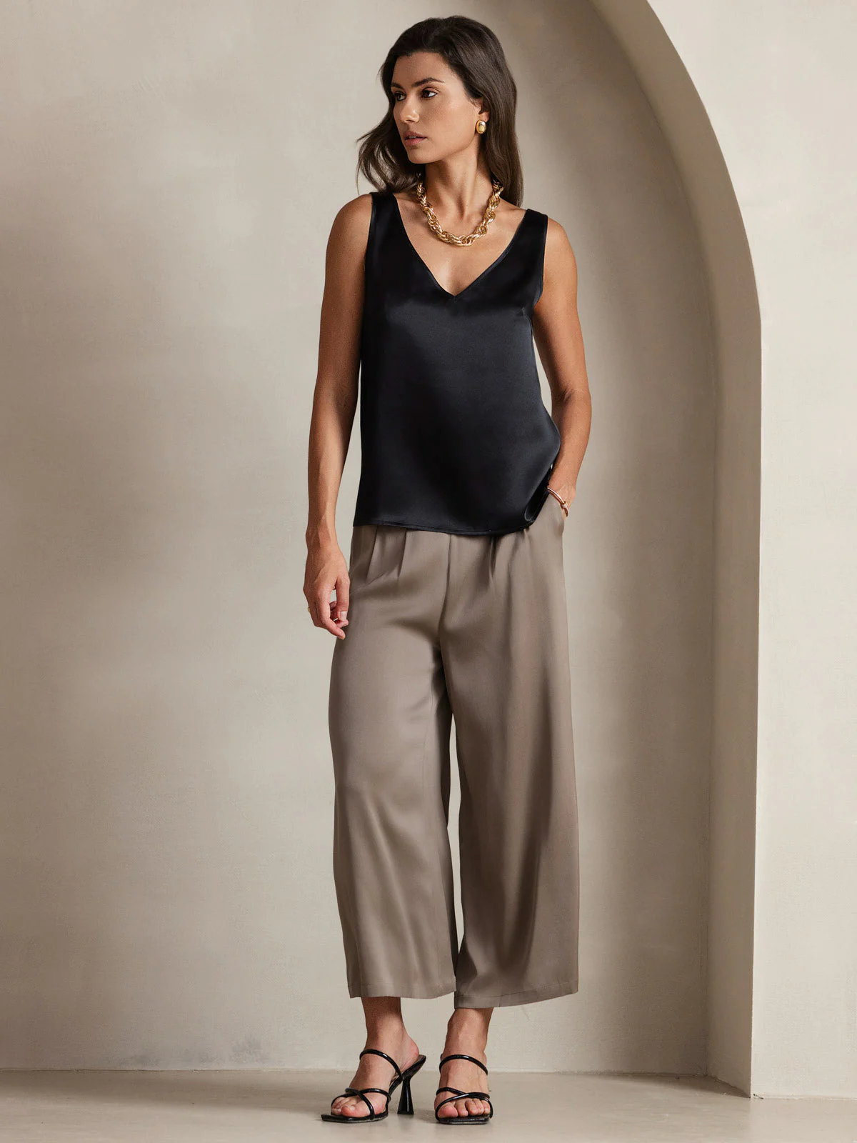19Momme Silke V-hals strop TankTop - Image 21