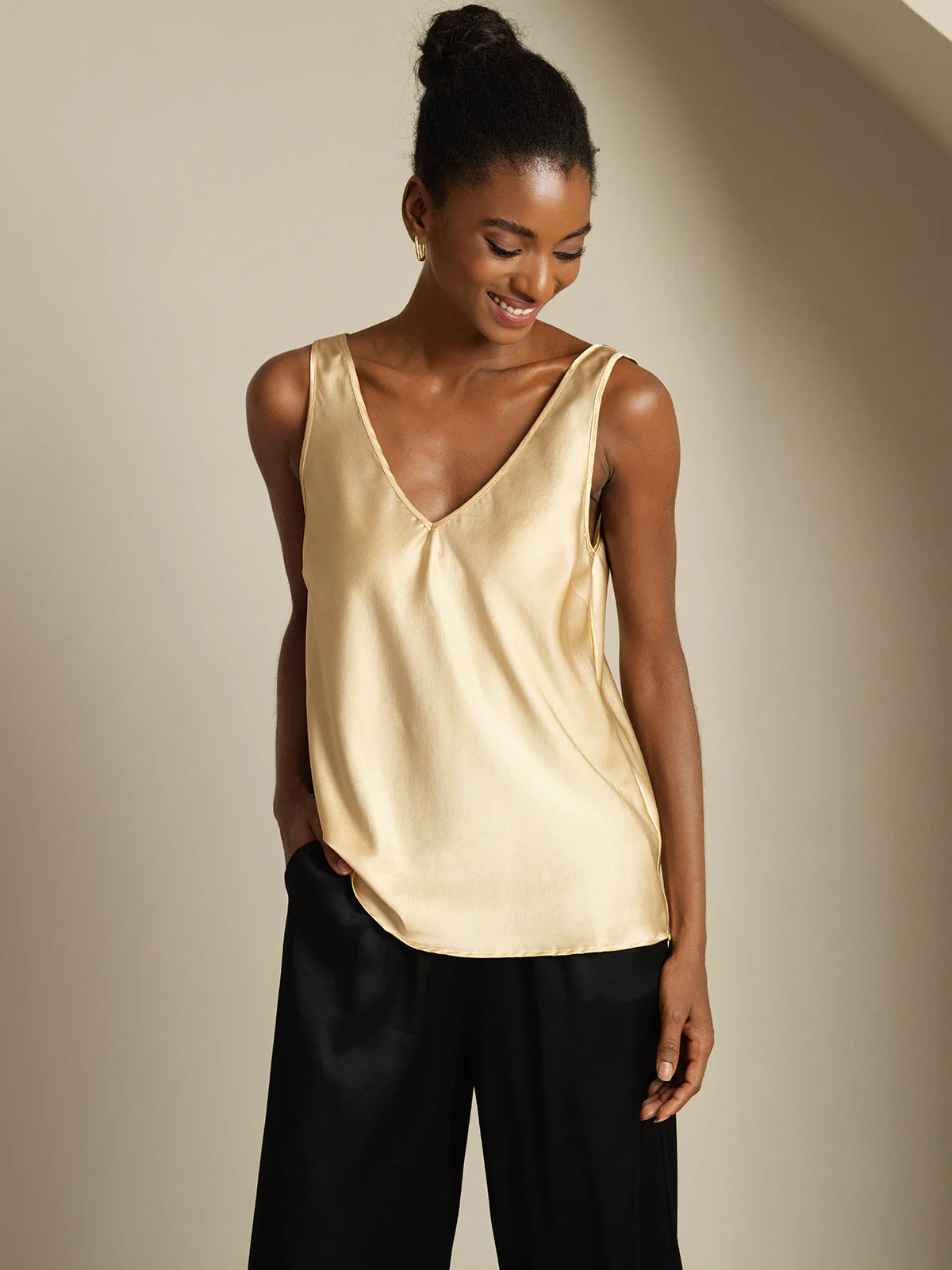 19Momme Silke V-hals strop TankTop - Image 30