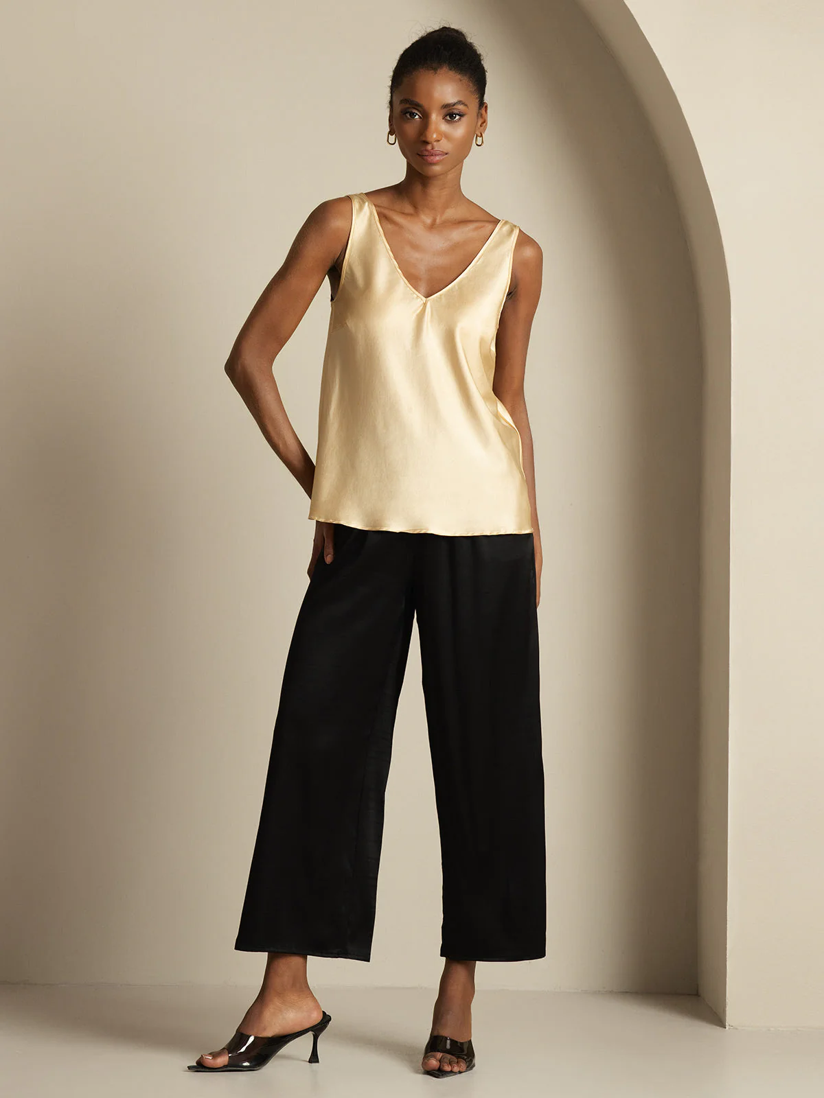 19Momme Silke V-hals strop TankTop - Image 32