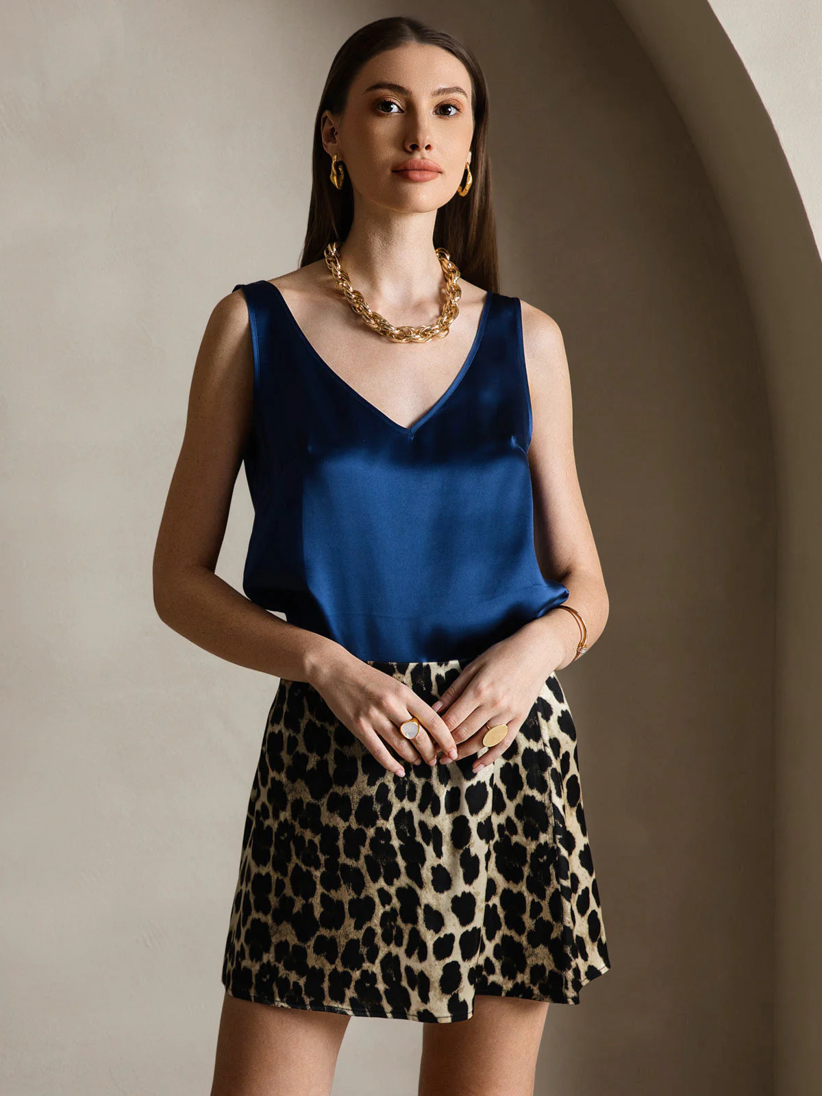 19Momme Silke V-hals strop TankTop - Image 33
