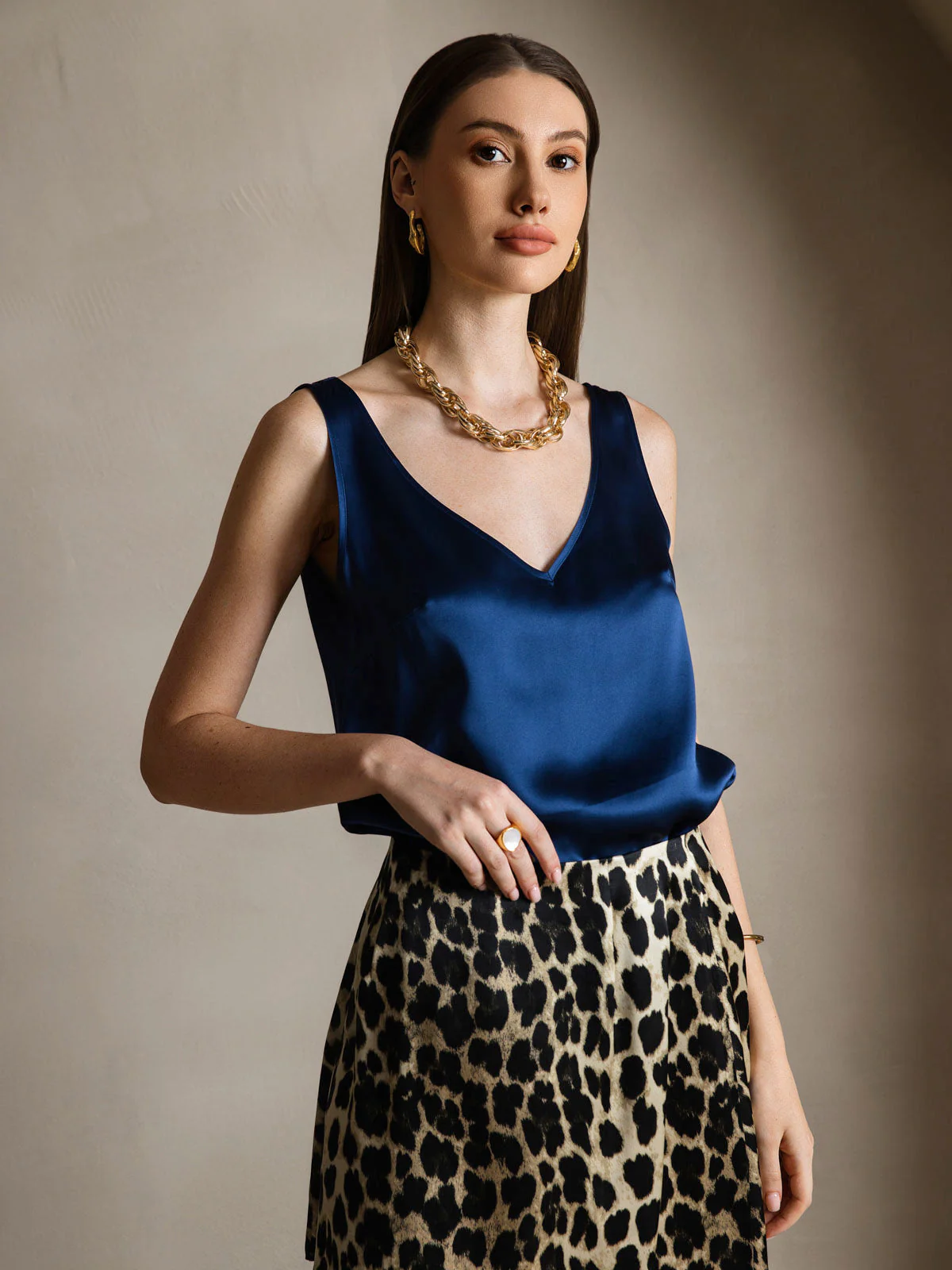 19Momme Silke V-hals strop TankTop - Image 35