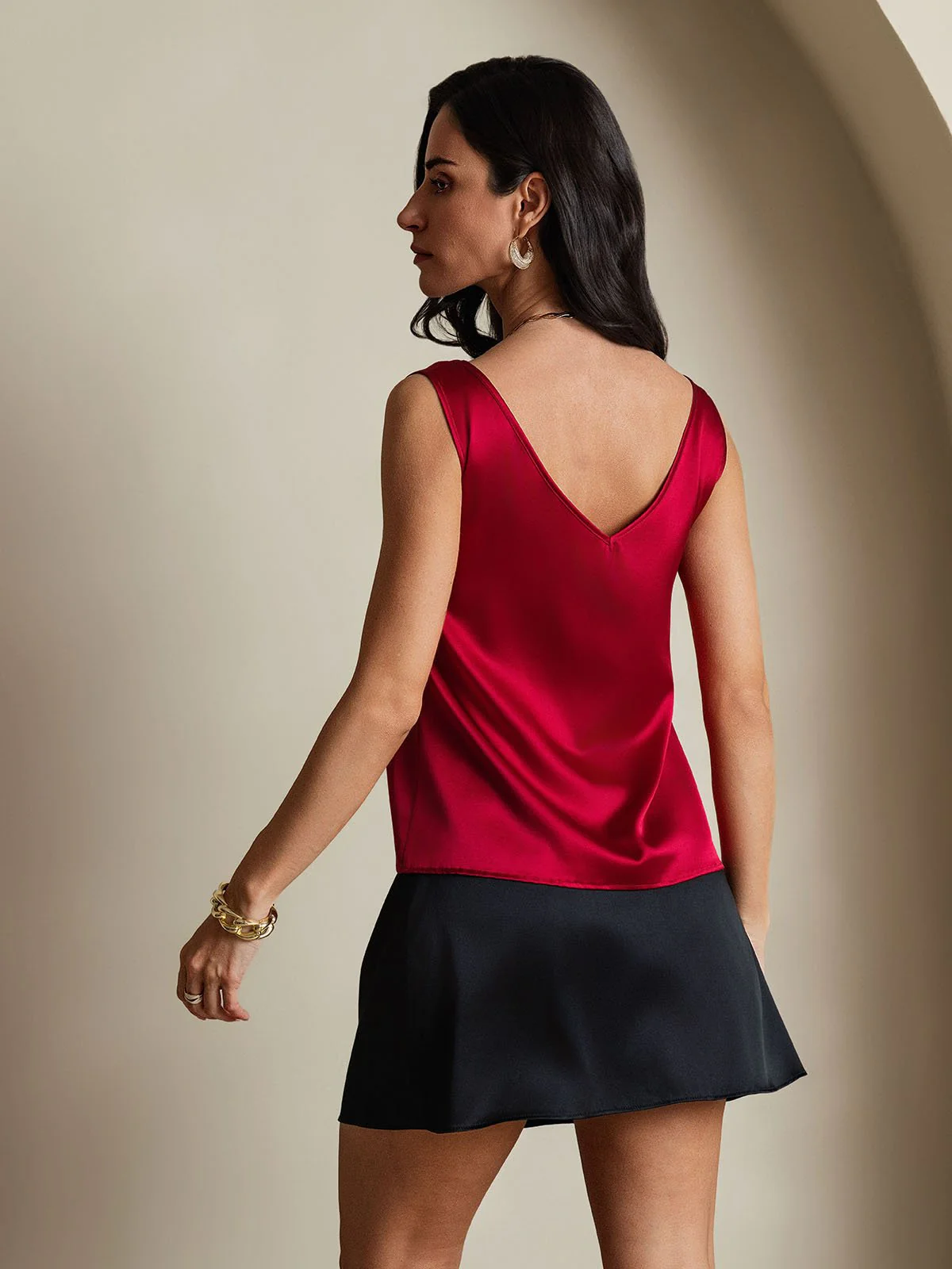 19Momme Silke V-hals strop TankTop - Image 42
