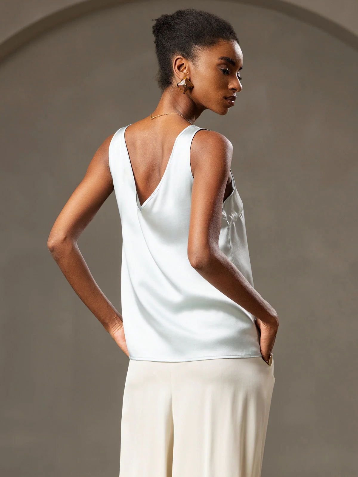 19Momme Silke V-hals strop TankTop - Image 50