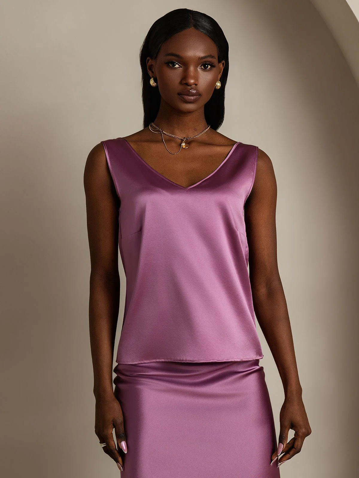 19Momme Silke V-hals strop TankTop - Image 57