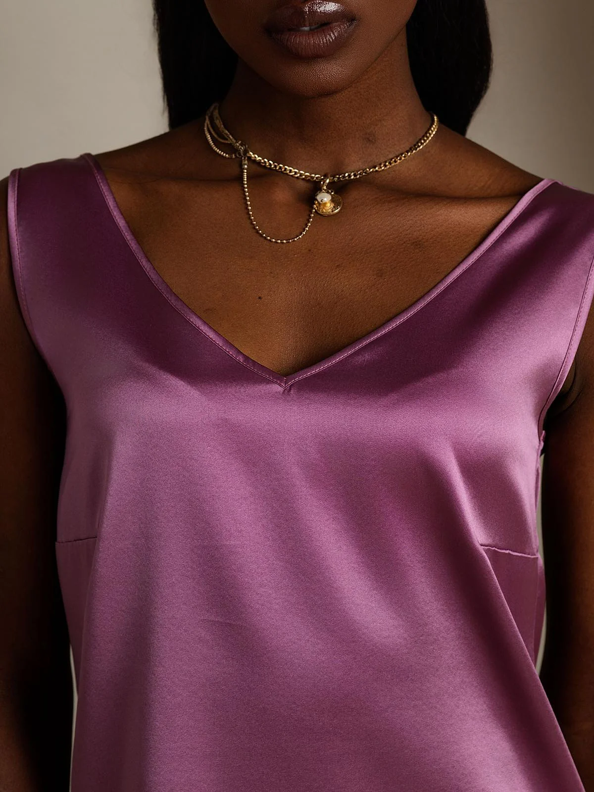 19Momme Silke V-hals strop TankTop - Image 62