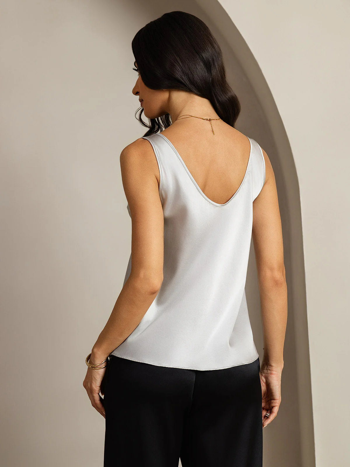 19Momme Silke V-hals strop TankTop - Image 78