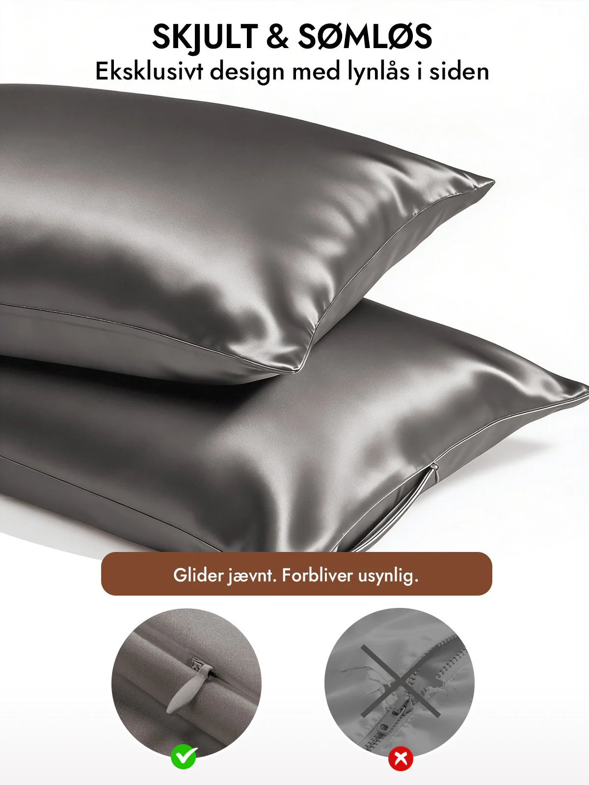 2 Stk 30Momme 100% Silke Pudebetræk Bundle- Skjult lynlås - Image 41