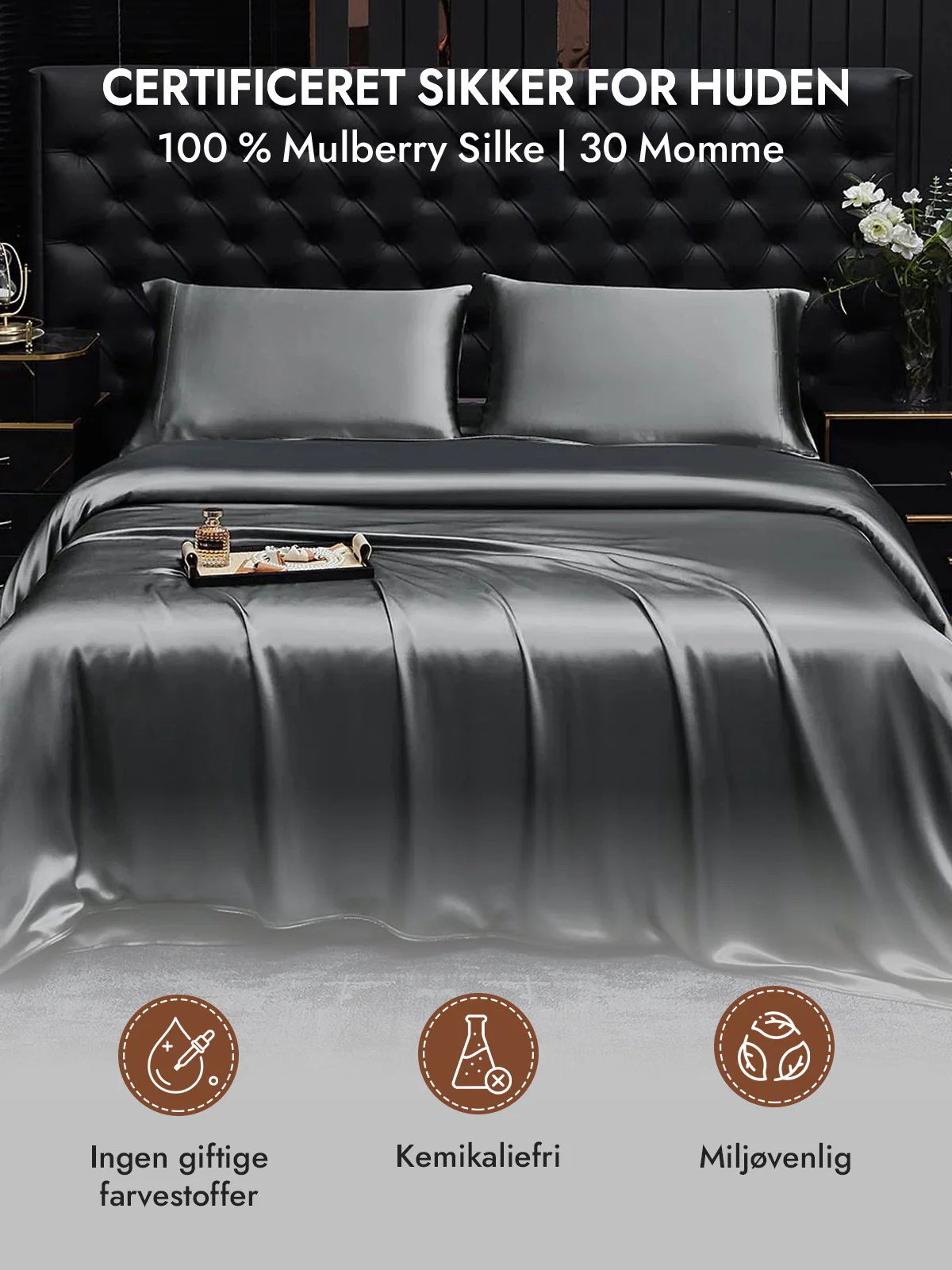 2 Stk 30Momme 100% Silke Pudebetræk Bundle- Skjult lynlås - Image 42