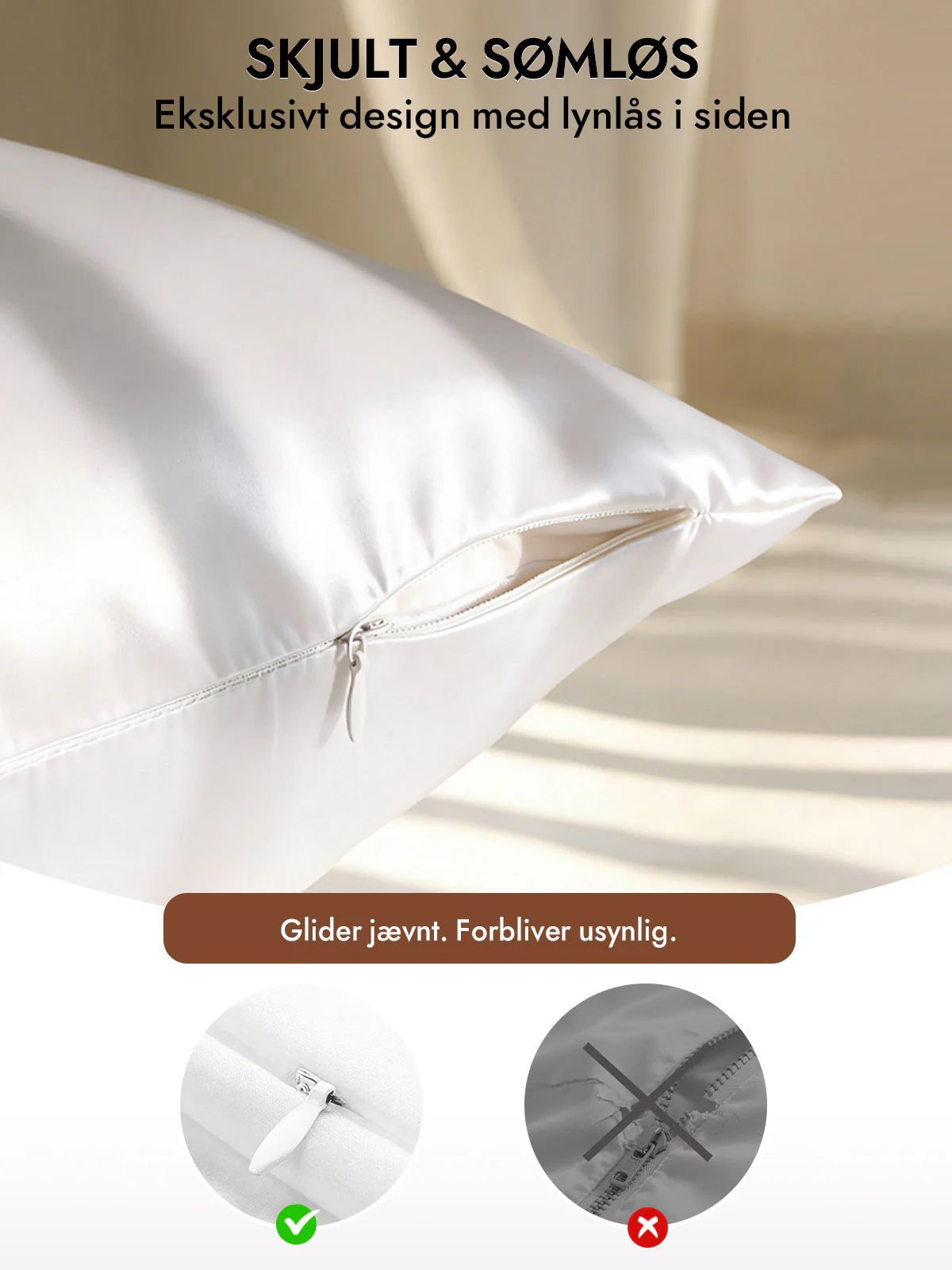 2 Stk 30Momme 100% Silke Pudebetræk Bundle- Skjult lynlås - Image 5