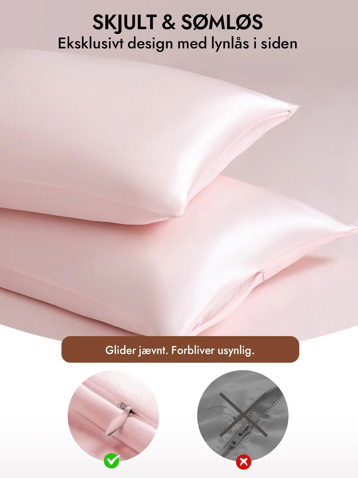 2 Stk 30Momme 100% Silke Pudebetræk Bundle- Skjult lynlås - Image 54