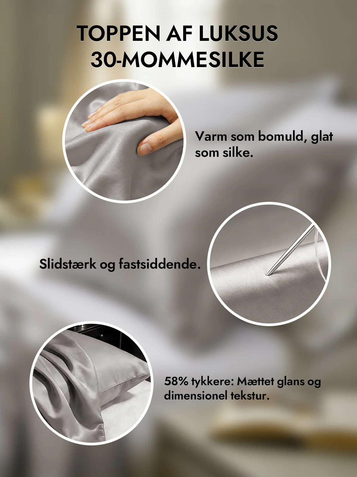 2 Stk 30Momme 100% Silke Pudebetræk Bundle- Skjult lynlås - Image 8