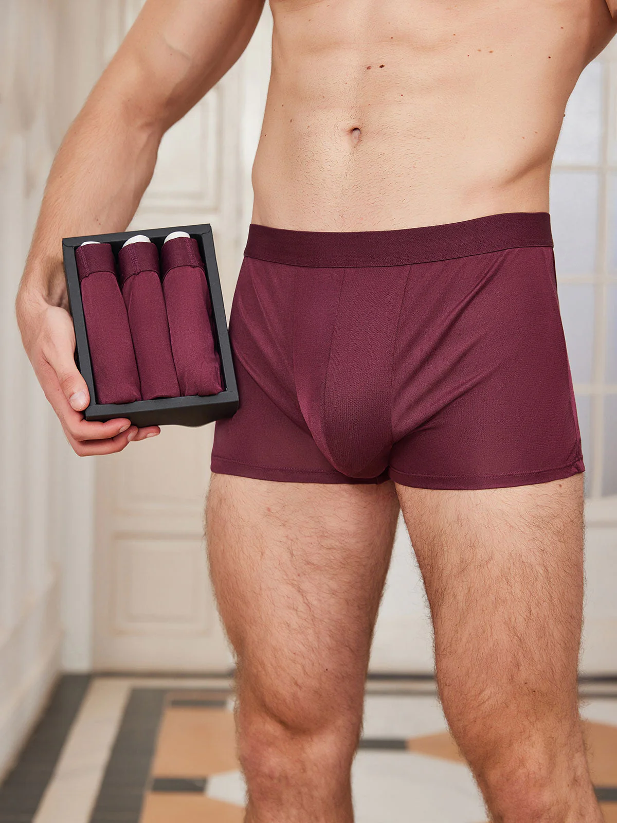 3-Pak Herre Boxershorts i Ren Silke - Image 10
